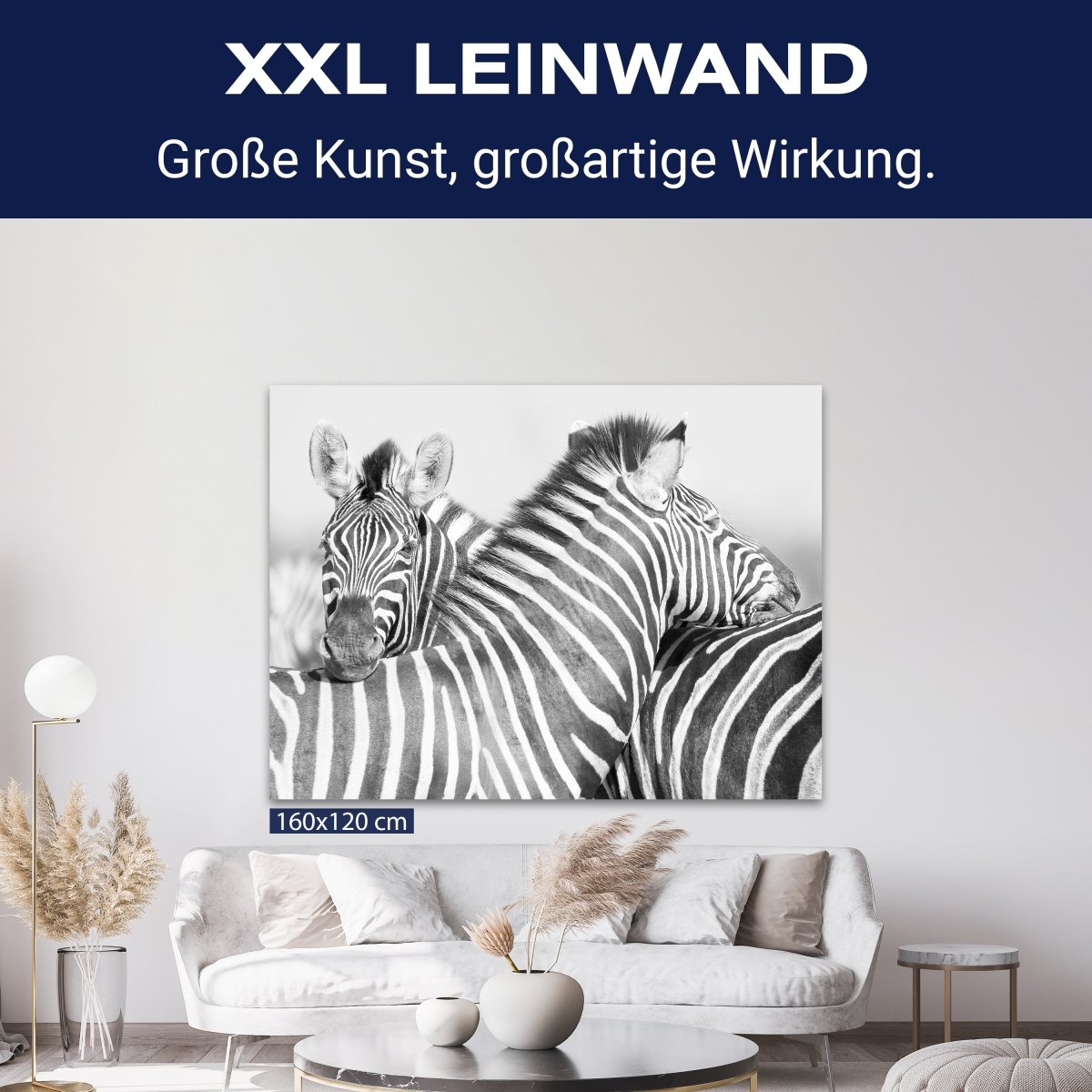 Leinwandbild Schwarz-Weiß, Zebra M0562 kaufen - Bild 9