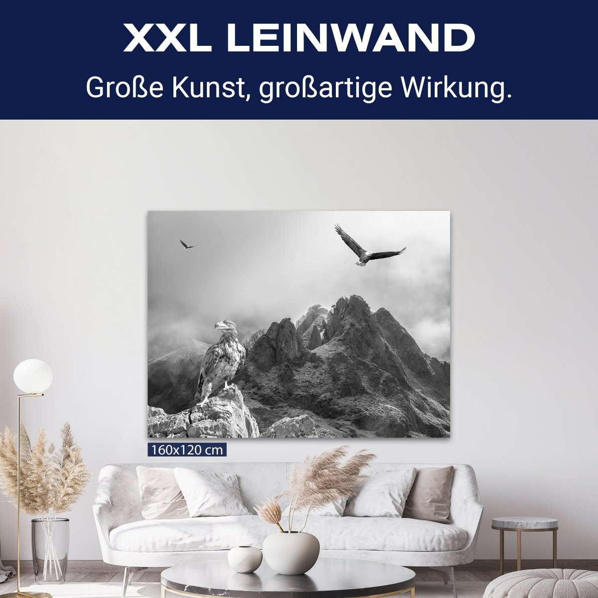 Leinwandbild Schwarz-Weiß, Adler, Landschaft M0572 kaufen - Bild 9