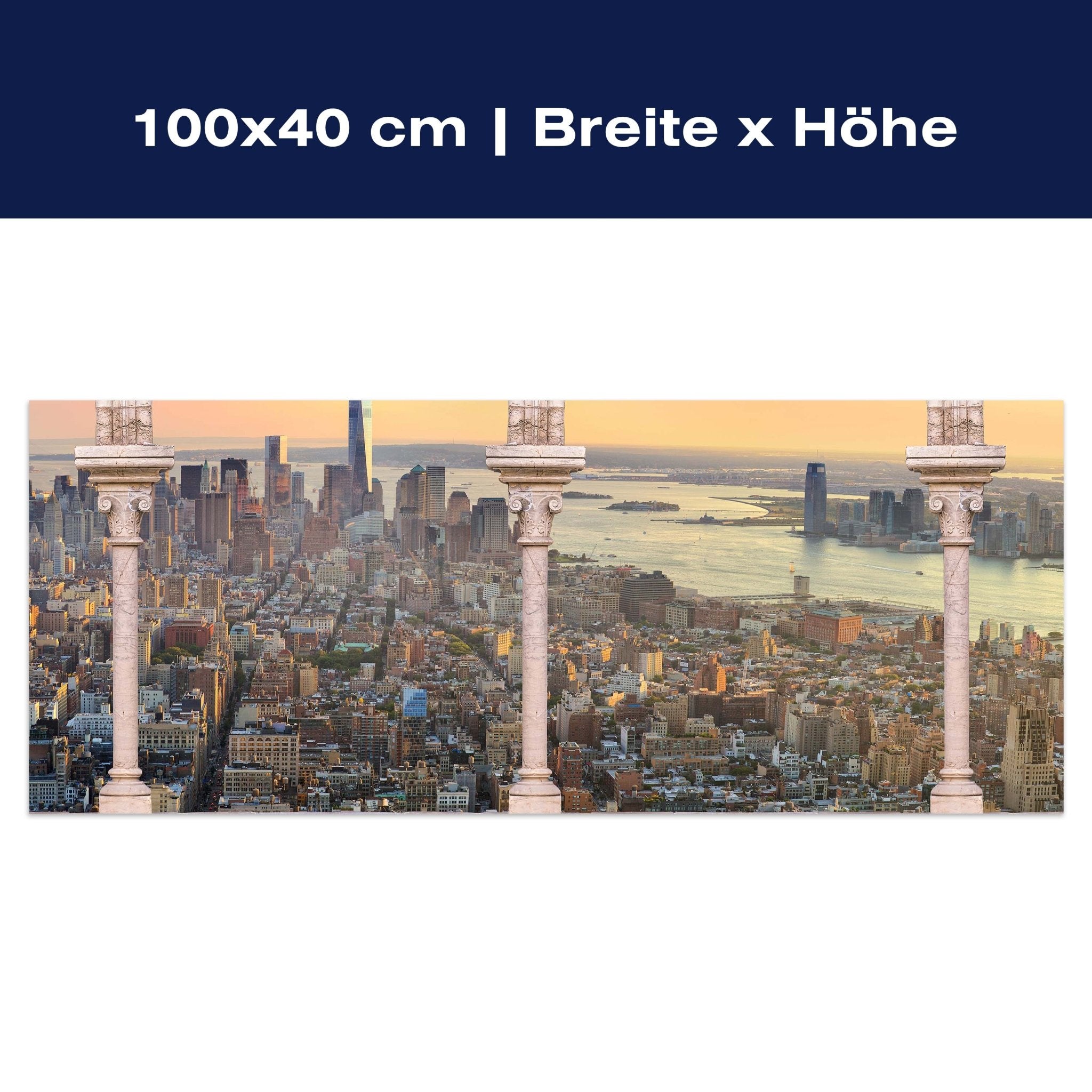 Leinwandbild Spalten balkon mit aussicht auf Manhattan M0575