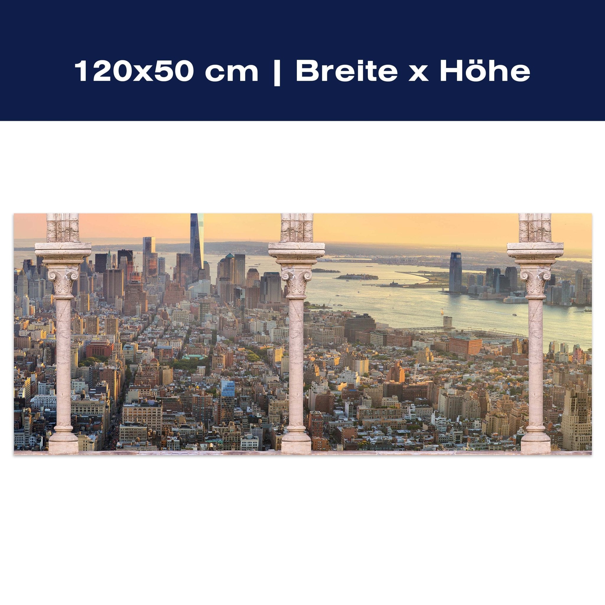 Leinwandbild Spalten balkon mit aussicht auf Manhattan M0575