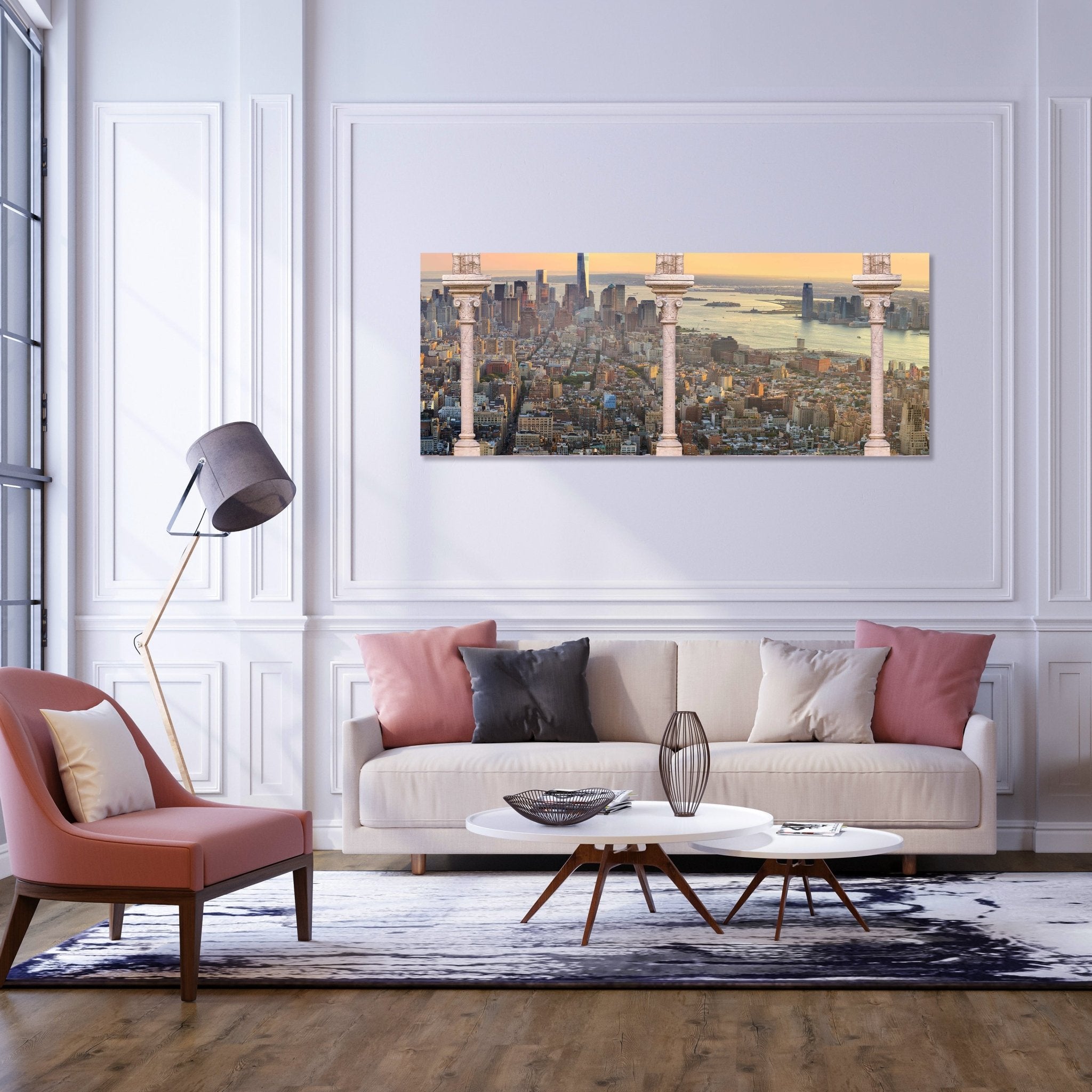 Leinwandbild Spalten balkon mit aussicht auf Manhattan M0575 kaufen - Bild 2