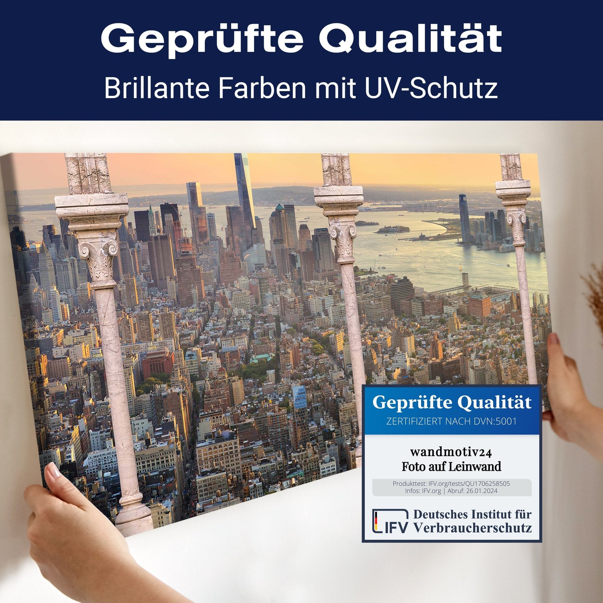 Leinwandbild Spalten balkon mit aussicht auf Manhattan M0575 kaufen - Bild 4