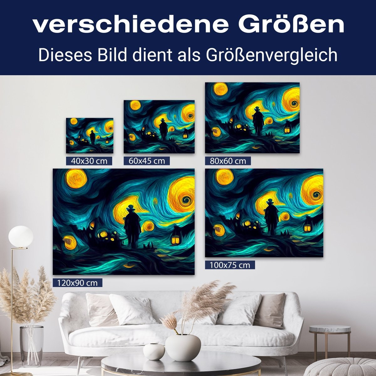 Leinwandbild Malerei, Nacht, Himmel, Mann M0594 kaufen - Bild 8