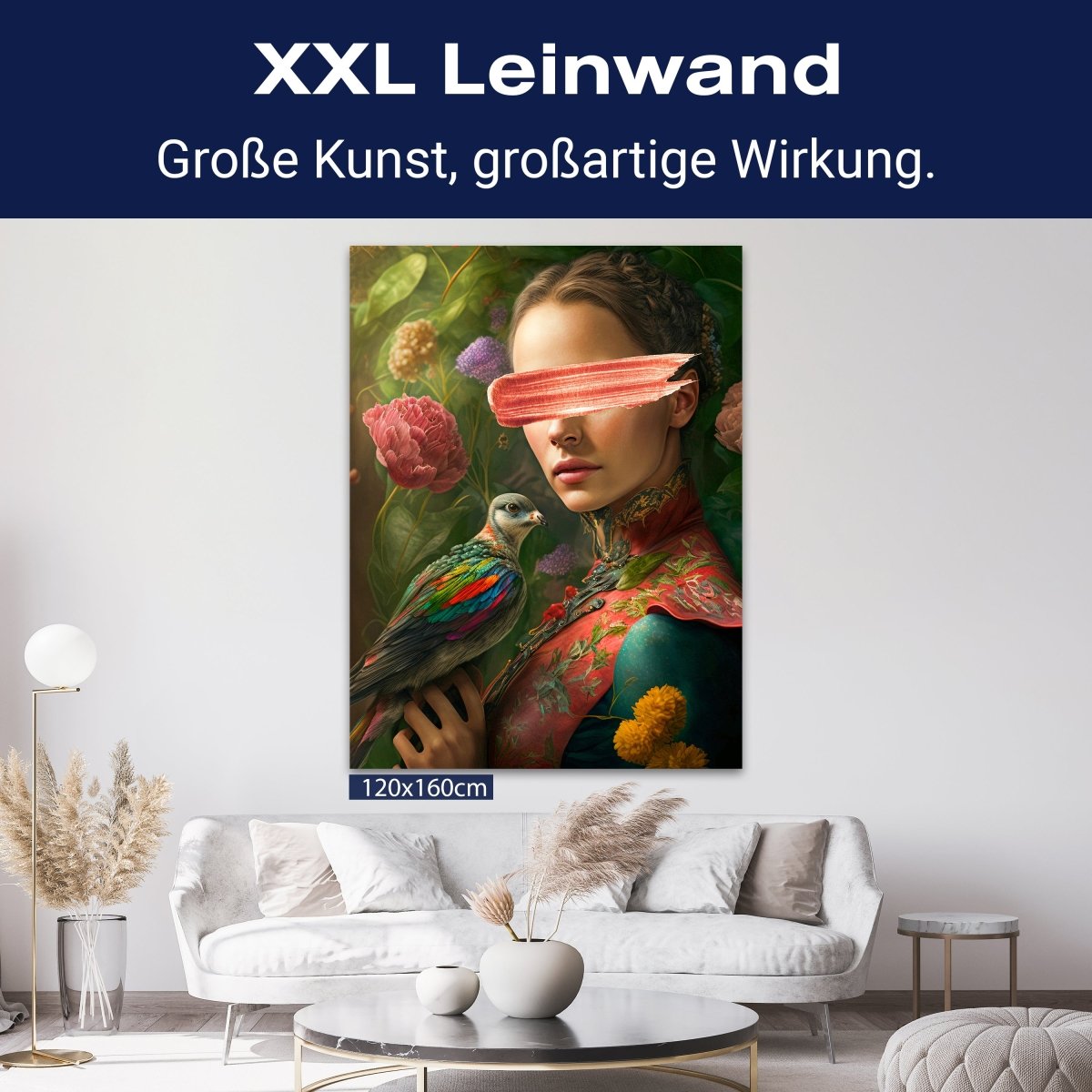 Leinwandbild Digital Art, Frau, Taube, Hochformat M0601 kaufen - Bild 9