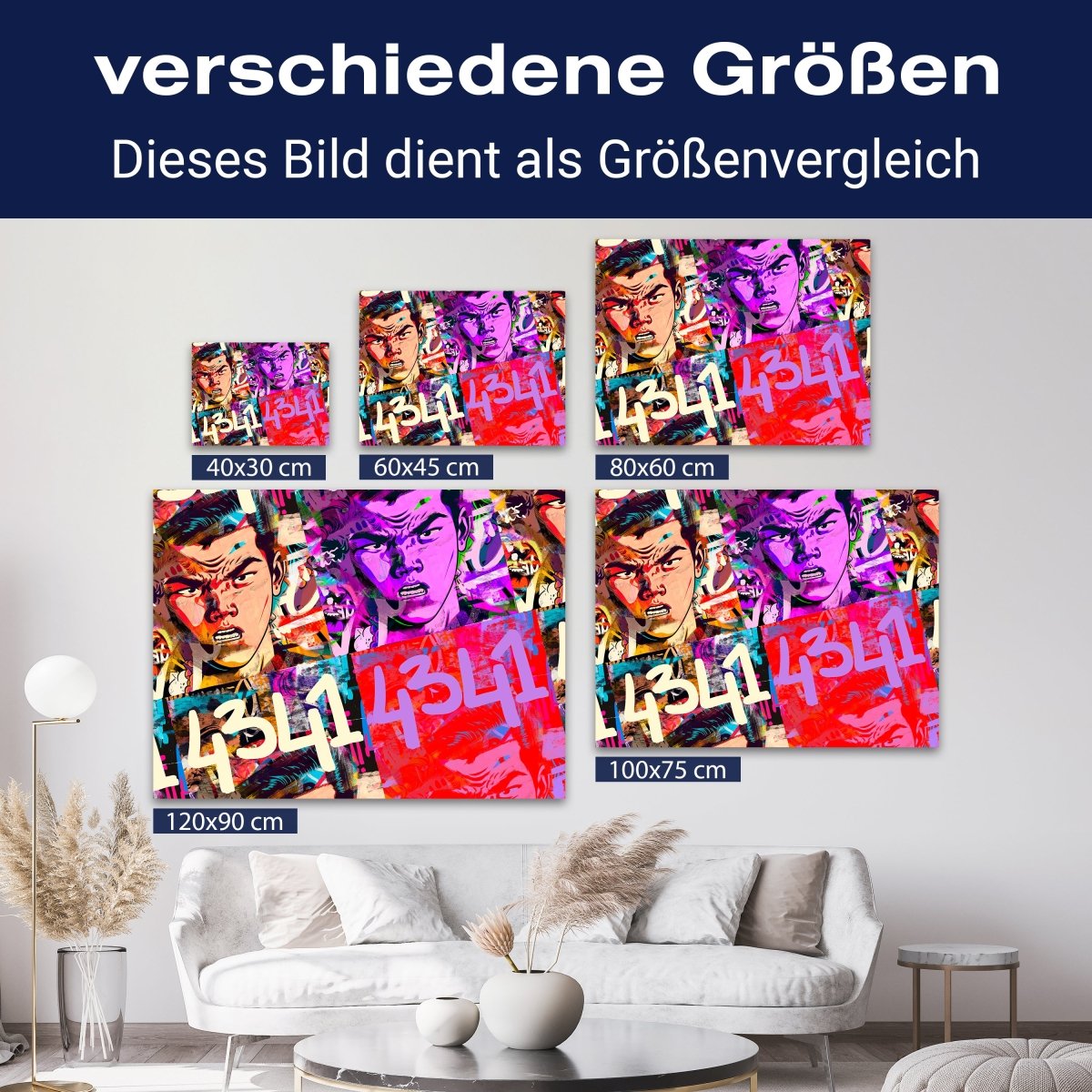 Leinwandbild Pop Art Stil, Mann, Querformat M0608 kaufen - Bild 8