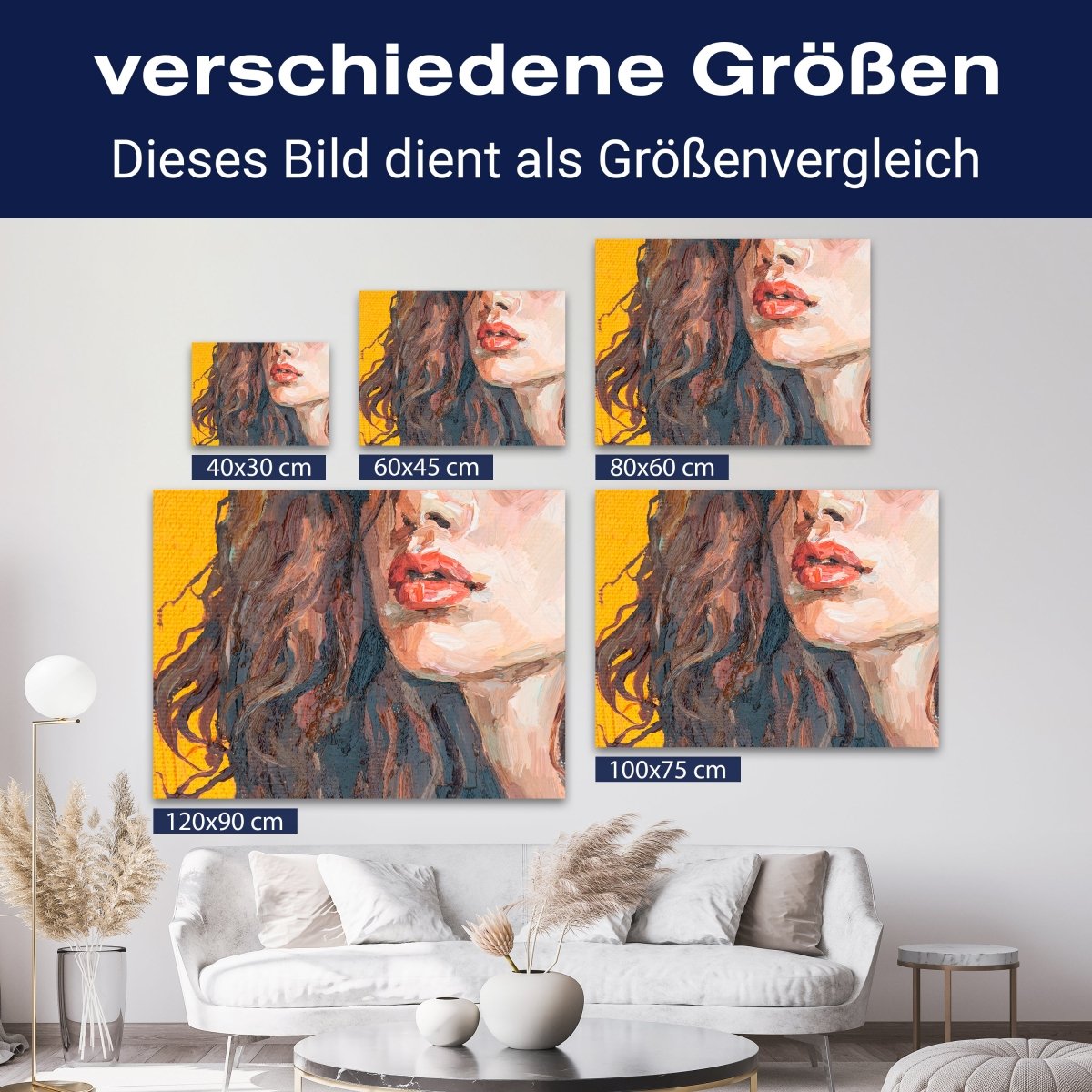 Leinwandbild Malerei, Frau, Lippen, Querformat M0618 kaufen - Bild 8