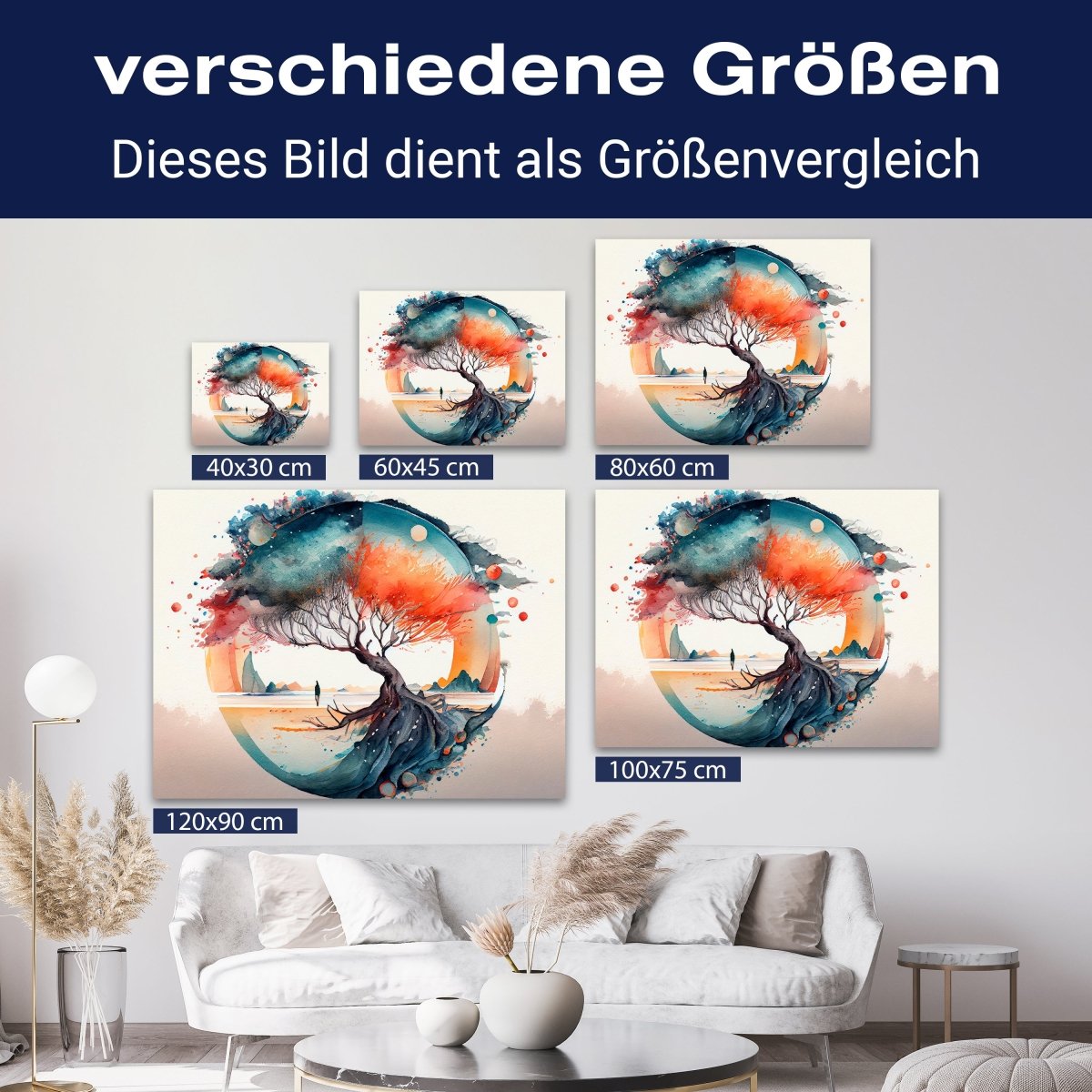 Leinwandbild Aquarell, Baum, Querformat M0622 kaufen - Bild 8