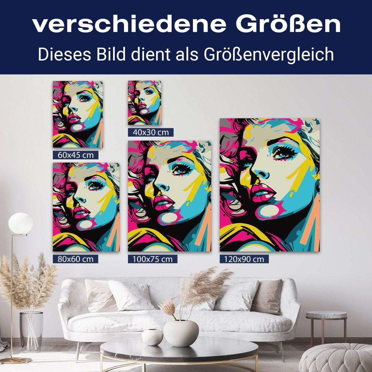 Leinwandbild Pop Art, Frau, Hochformat M0625 kaufen - Bild 8