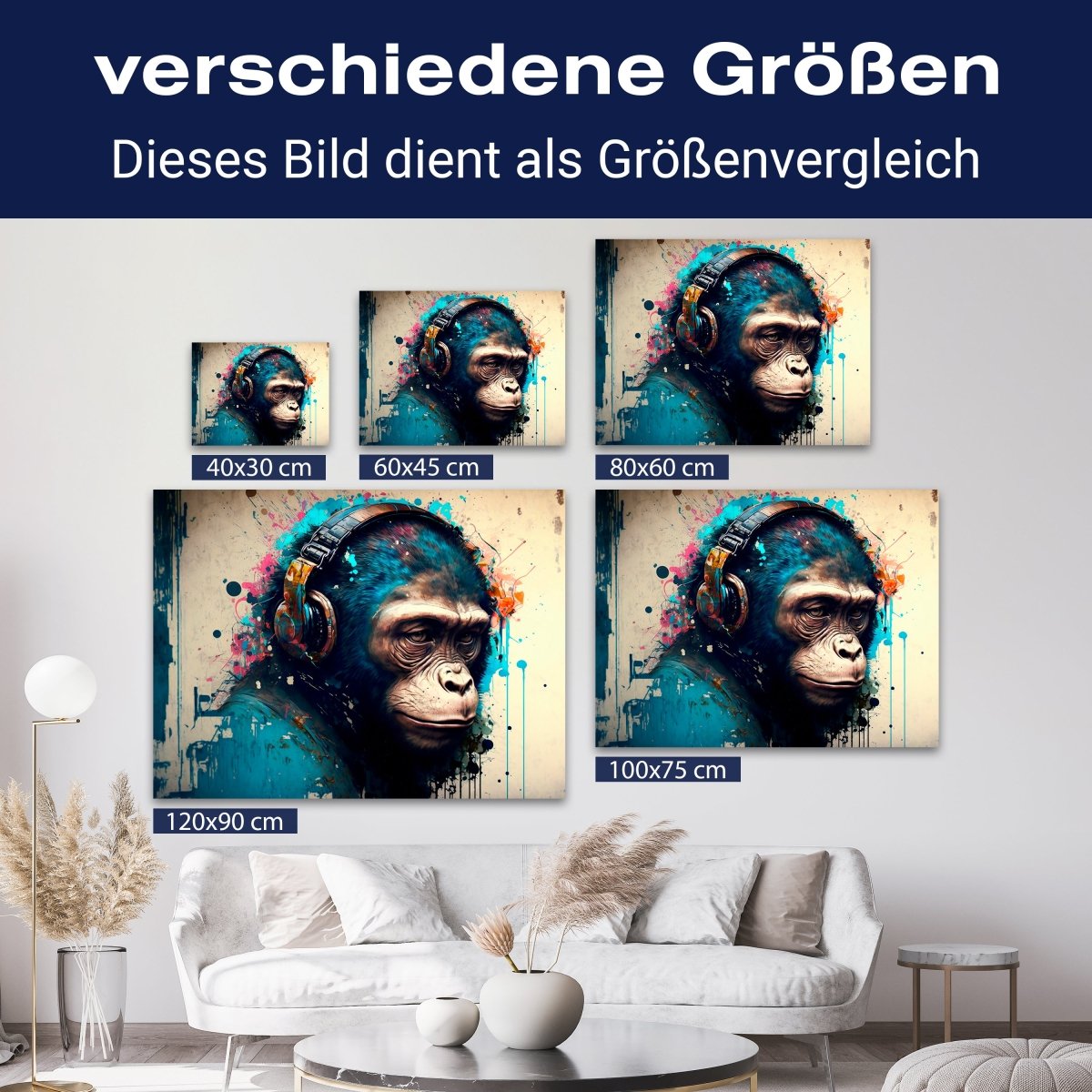 Leinwandbild Digital Art, Affe, Querformat M0645 kaufen - Bild 8