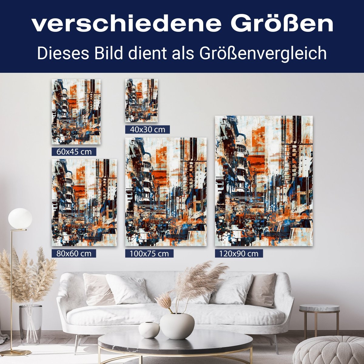 Leinwandbild Malerei, Stadt, Hochformat M0661 kaufen - Bild 8