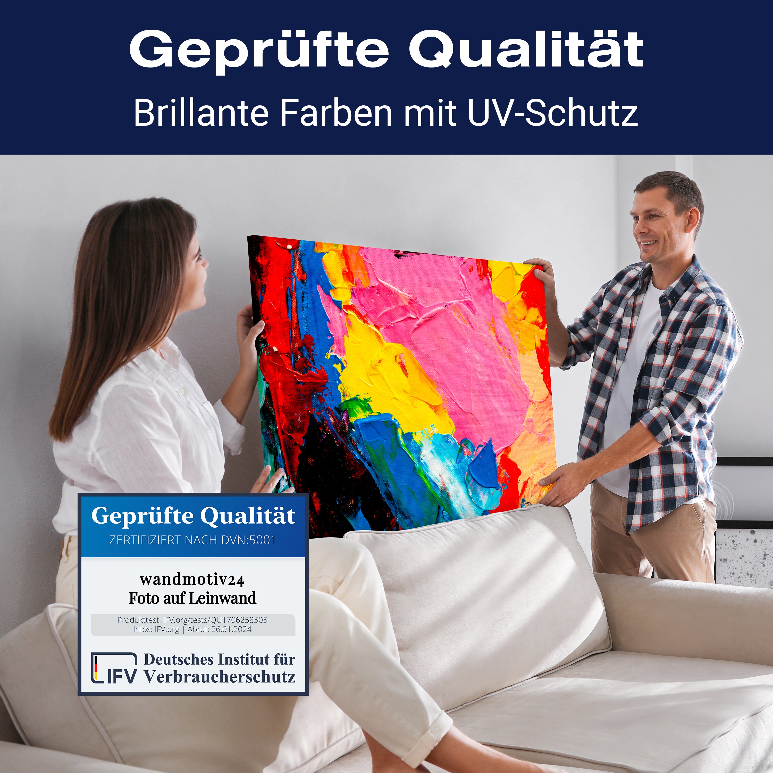 Leinwandbild Malerei, Abstrakt, Querformat M0674 kaufen - Bild 4