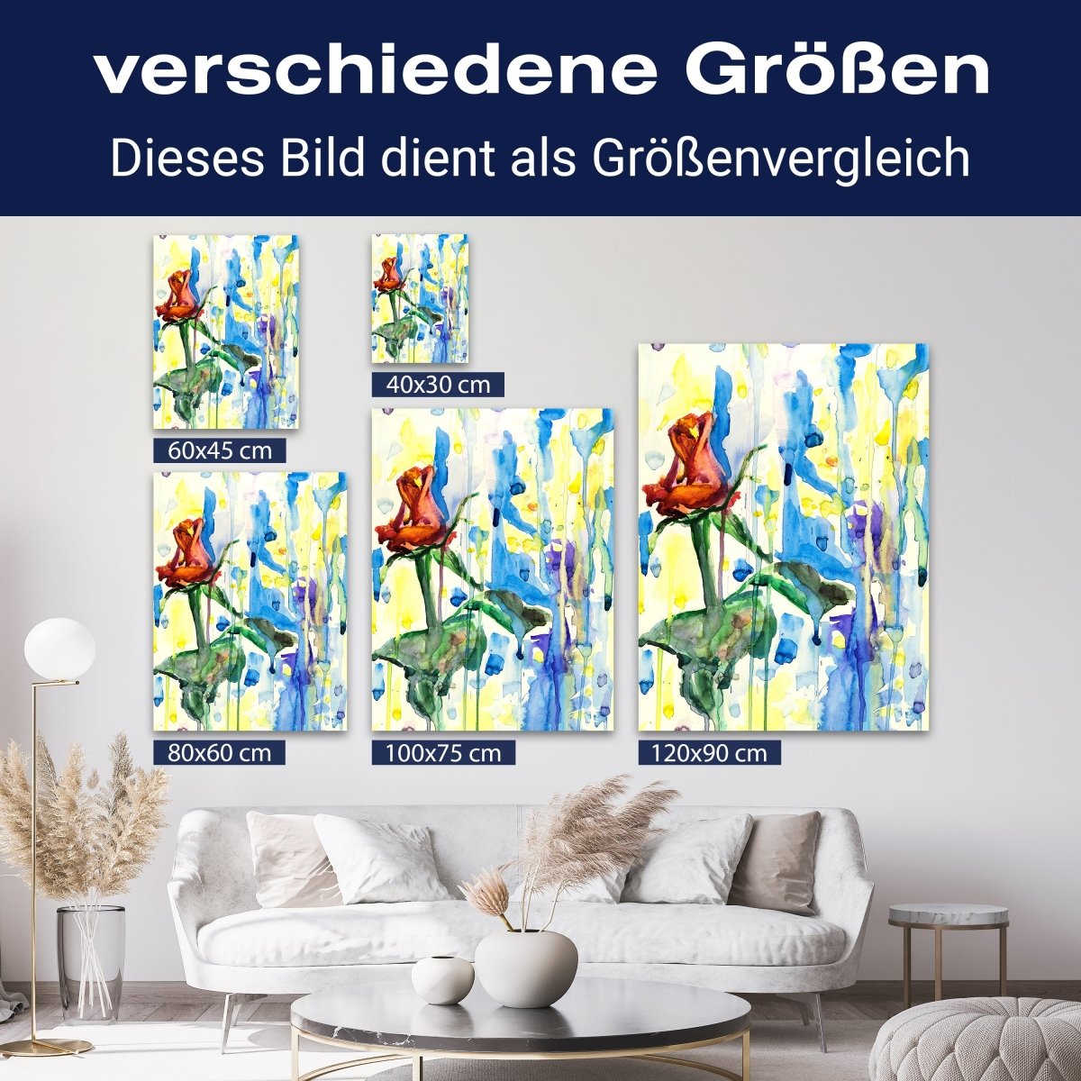 Leinwandbild Malerei, Blumen, Hochformat M0685 kaufen - Bild 8