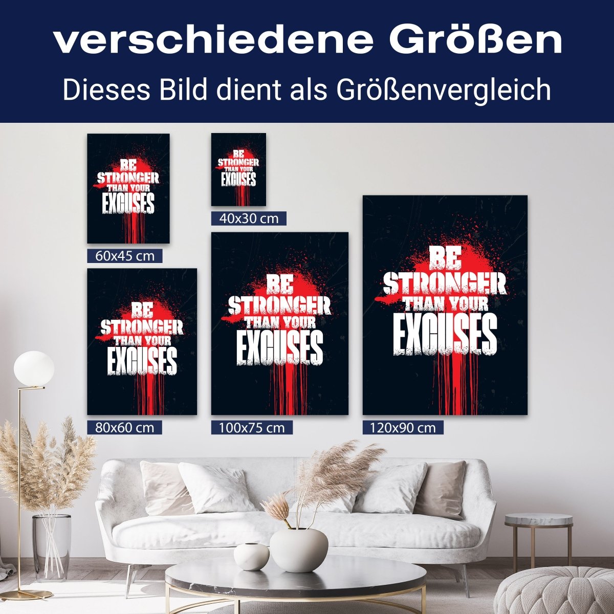 Leinwandbild Spruch, Be Stronger, Hochformat M0695 kaufen - Bild 8