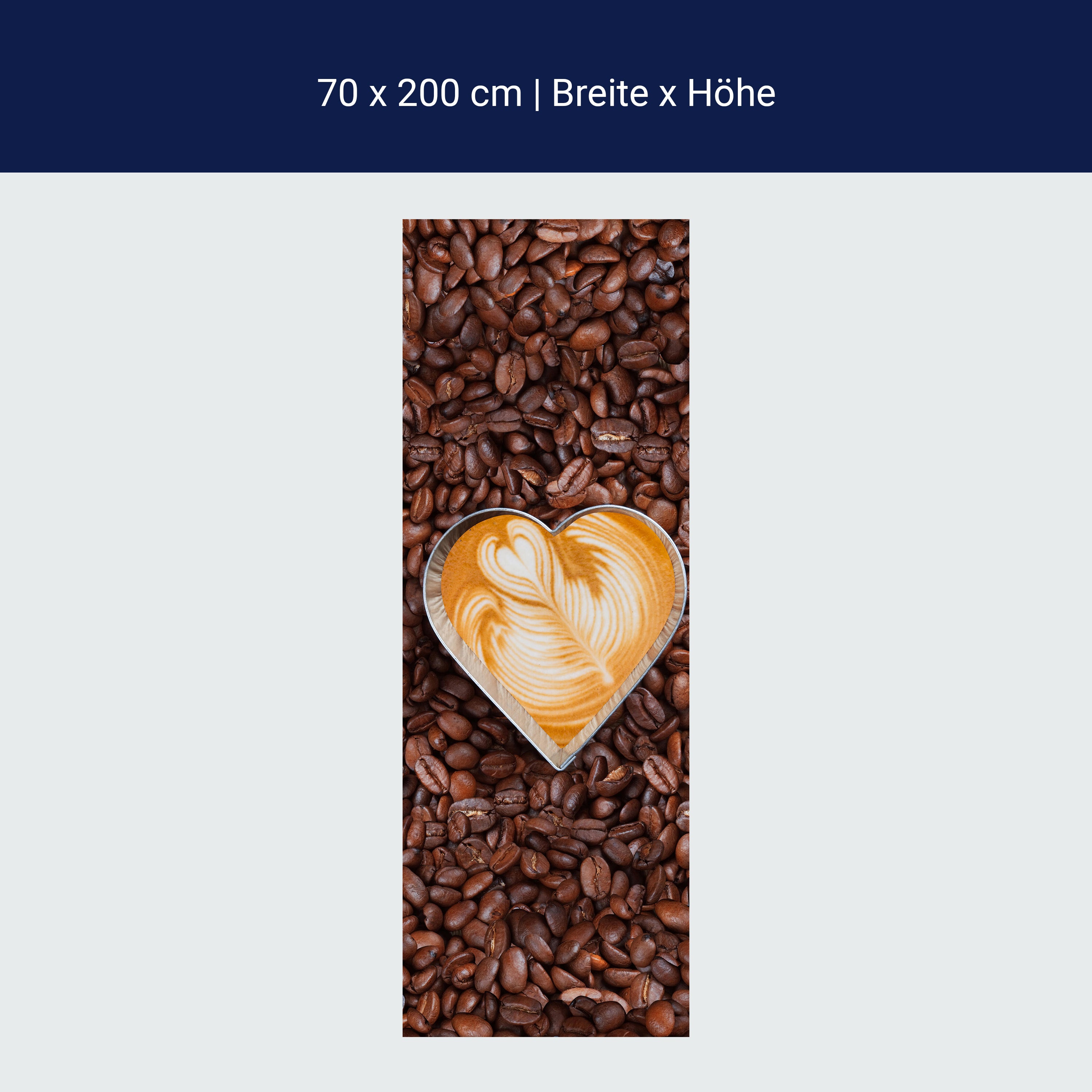 Türtapete Kaffeebohnen und Kaffeeherzen M0731