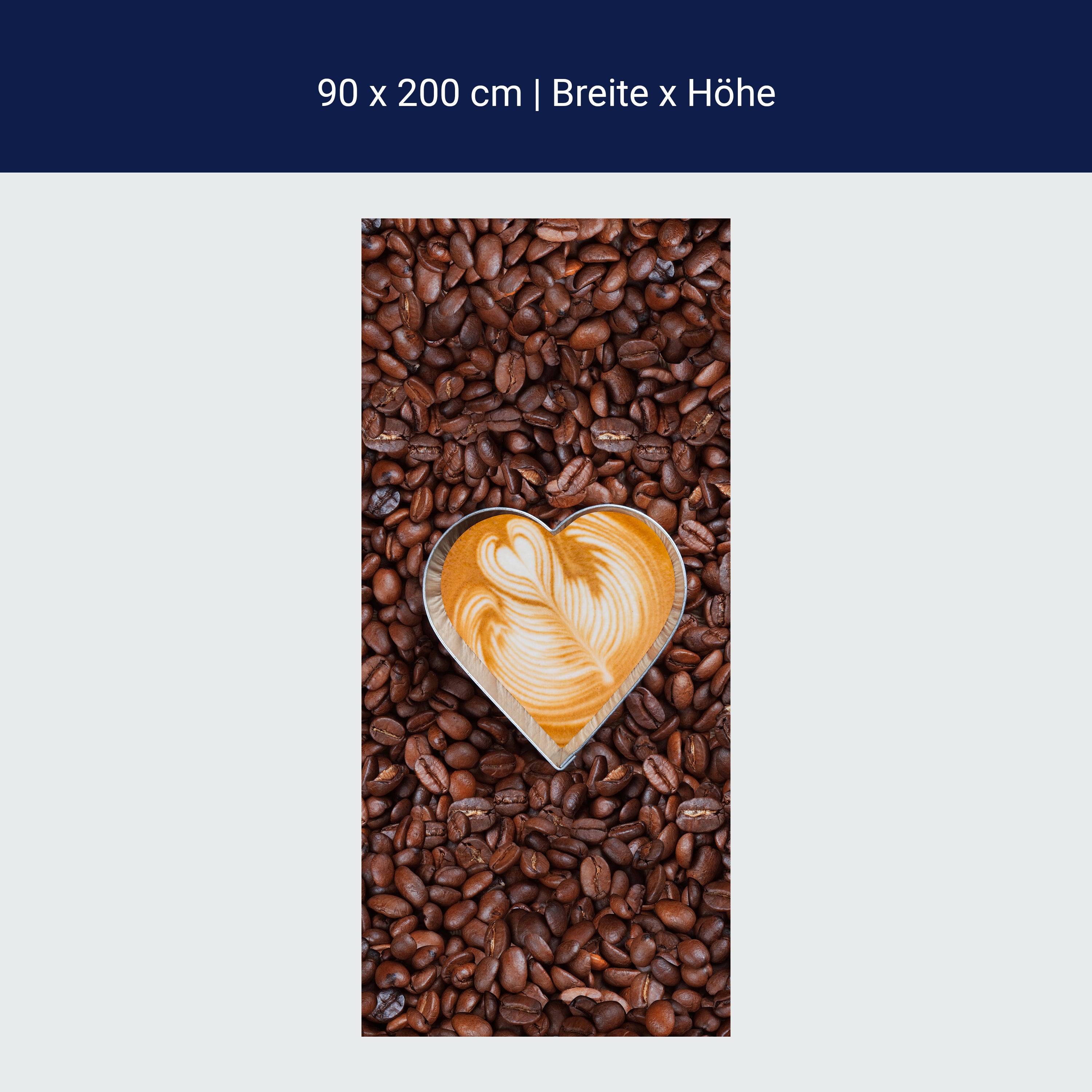 Türtapete Kaffeebohnen und Kaffeeherzen M0731