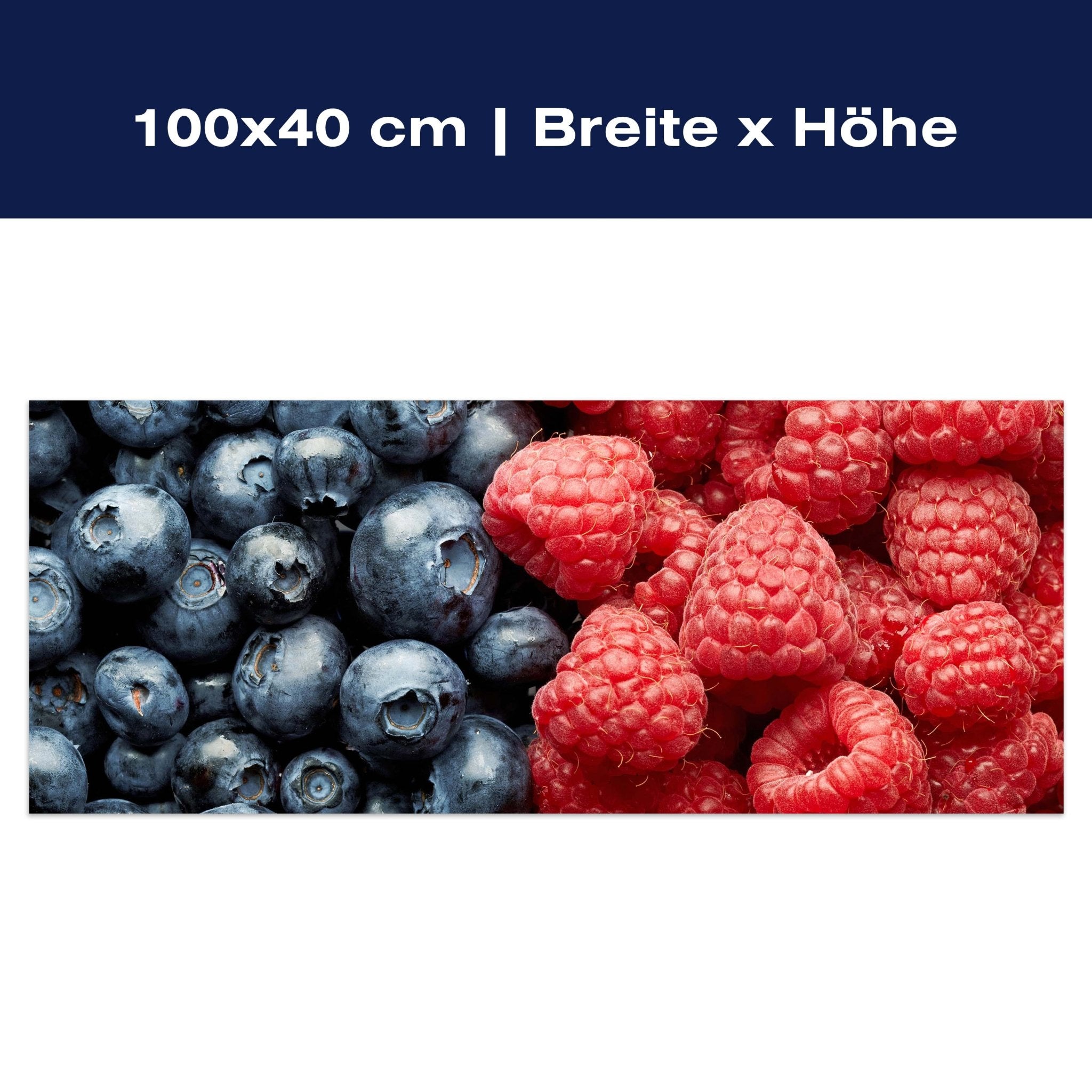 Leinwandbild Heidelbeeren und Himbeeren M0732