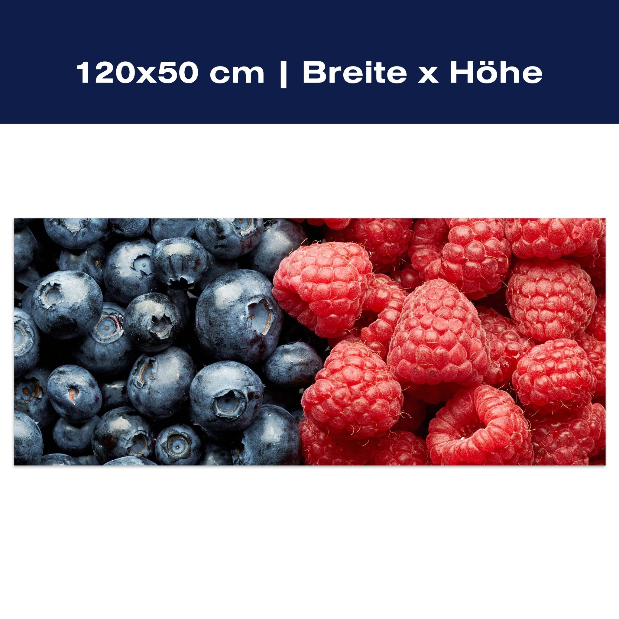 Leinwandbild Heidelbeeren und Himbeeren M0732