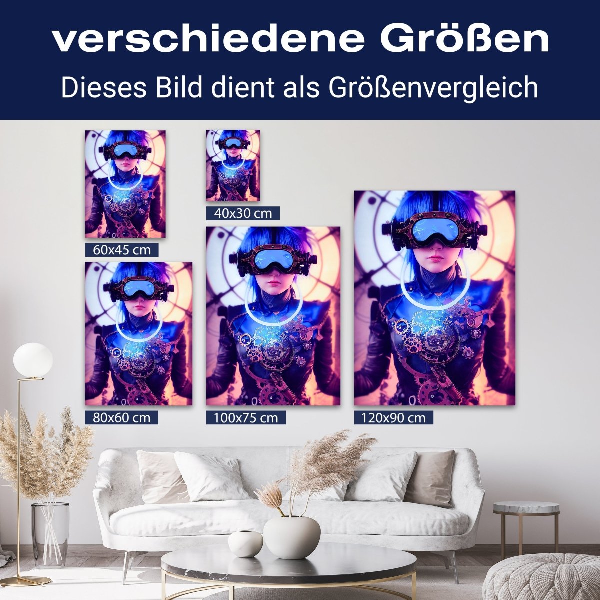 Leinwandbild Gaming, Robotermädchen, Hochformat M0751 kaufen - Bild 8