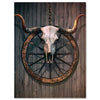 Leinwandbild Vintage, Stier Totenkopf, Hochformat M0756