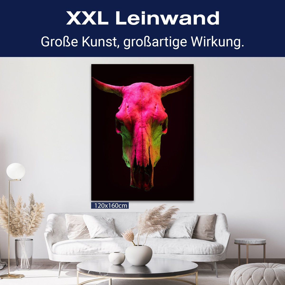 Leinwandbild Vintage, Stier Totenkopf, Hochformat M0758 kaufen - Bild 9