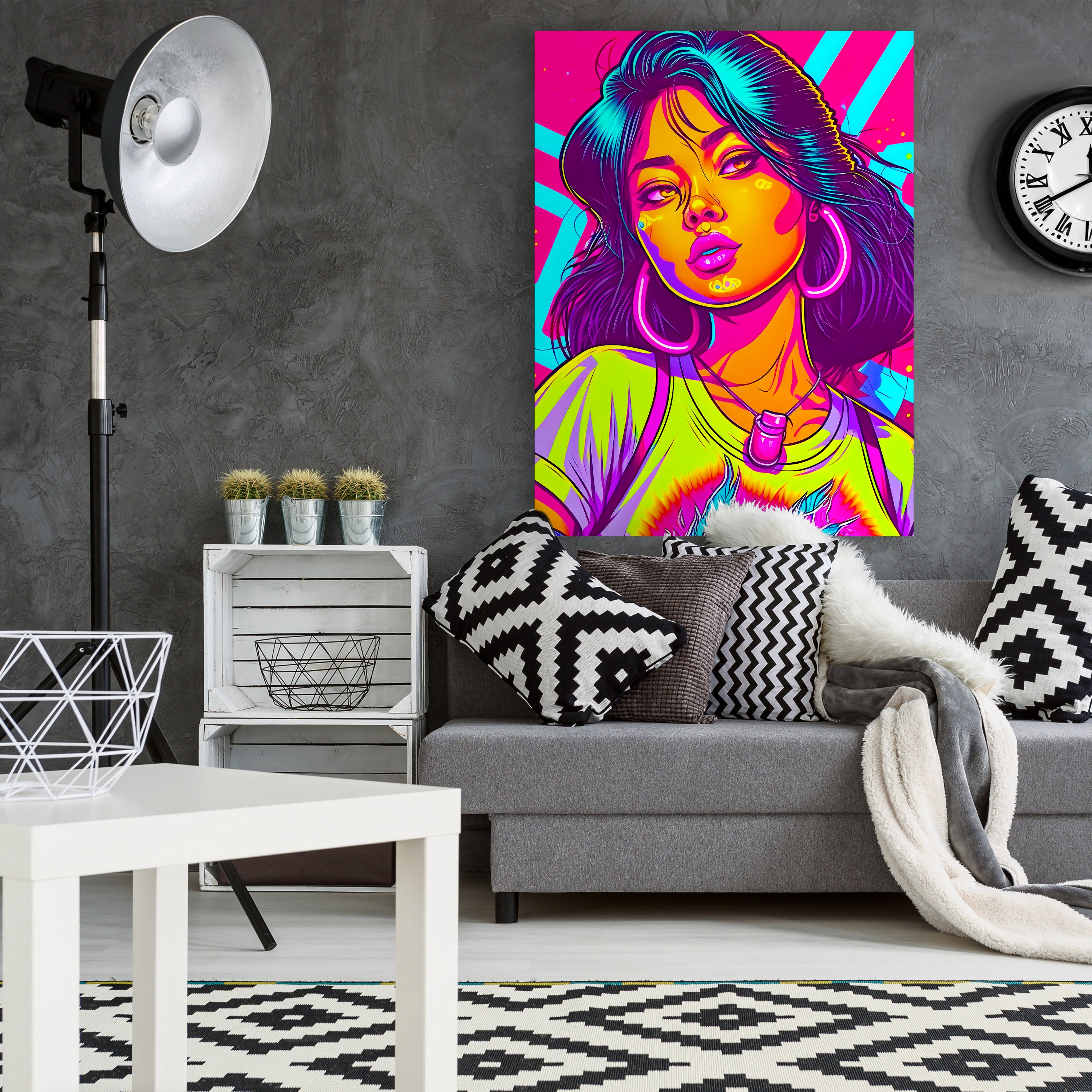 Leinwandbild Pop Art Stil, Asiatin, Hochformat M0760 kaufen - Bild 2