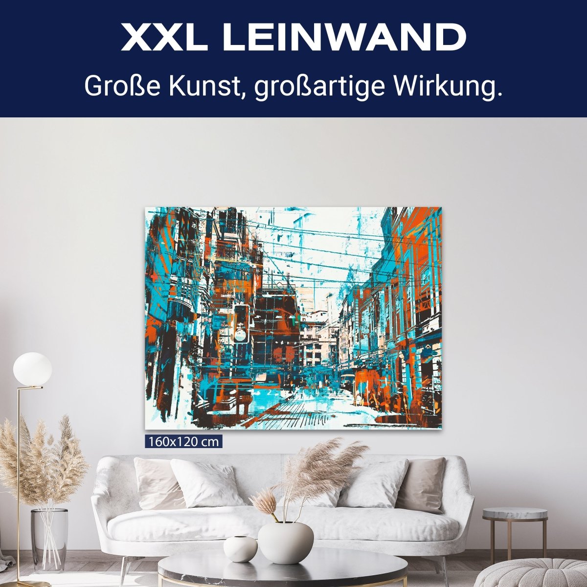 Leinwandbild Kunst und Gemälde, Stadt Abstrakt, Querformat M0763 kaufen - Bild 9