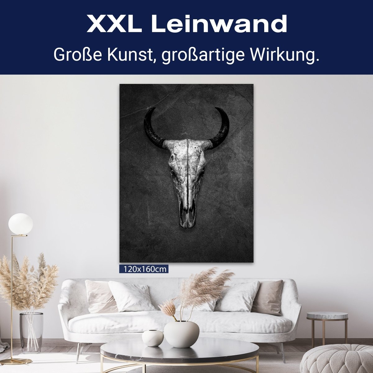 Leinwandbild Totenkopf, Schädel, Bulle, Hochformat M0768 kaufen - Bild 9