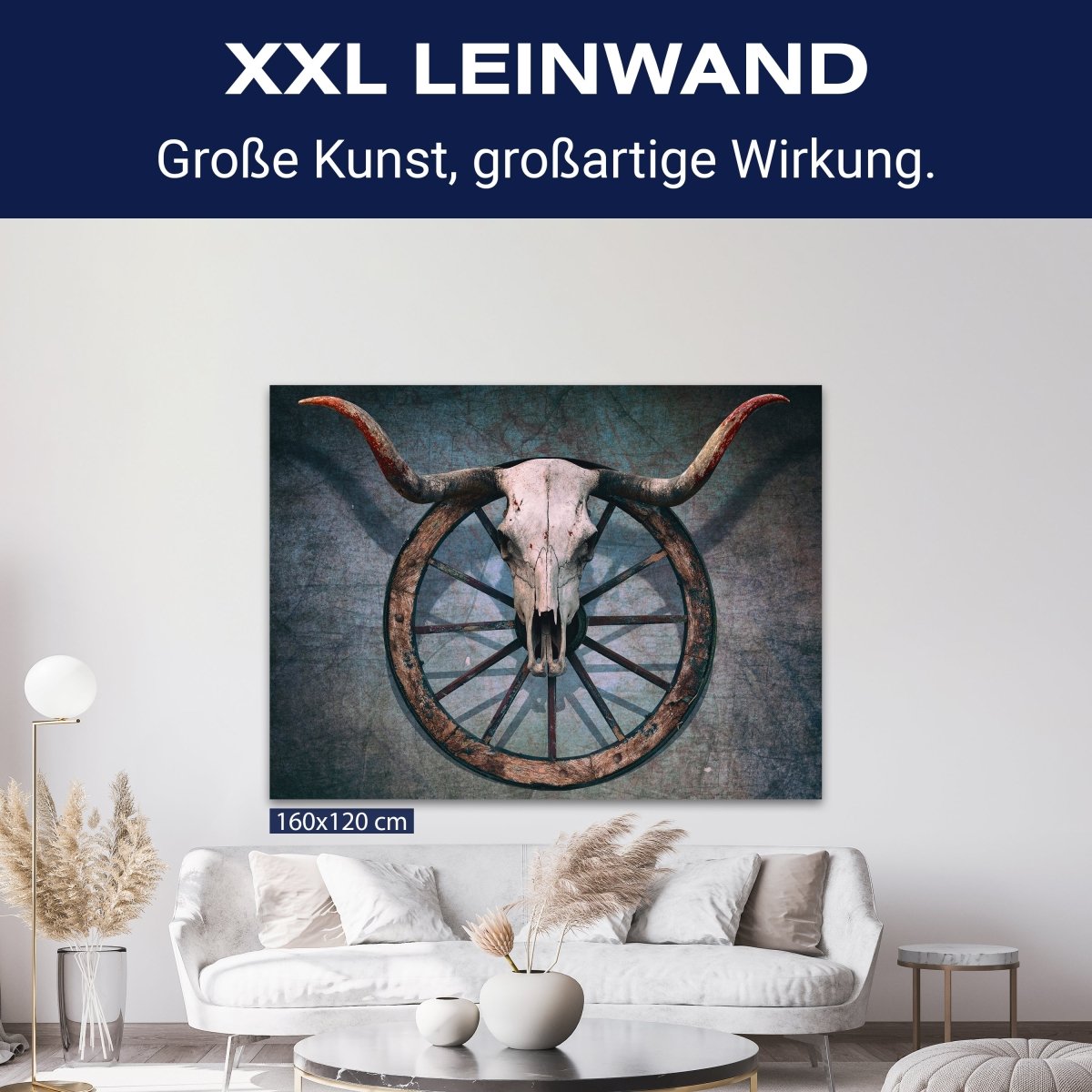 Leinwandbild Totenkopf, Schädel, Bulle, Querformat M0774 kaufen - Bild 9