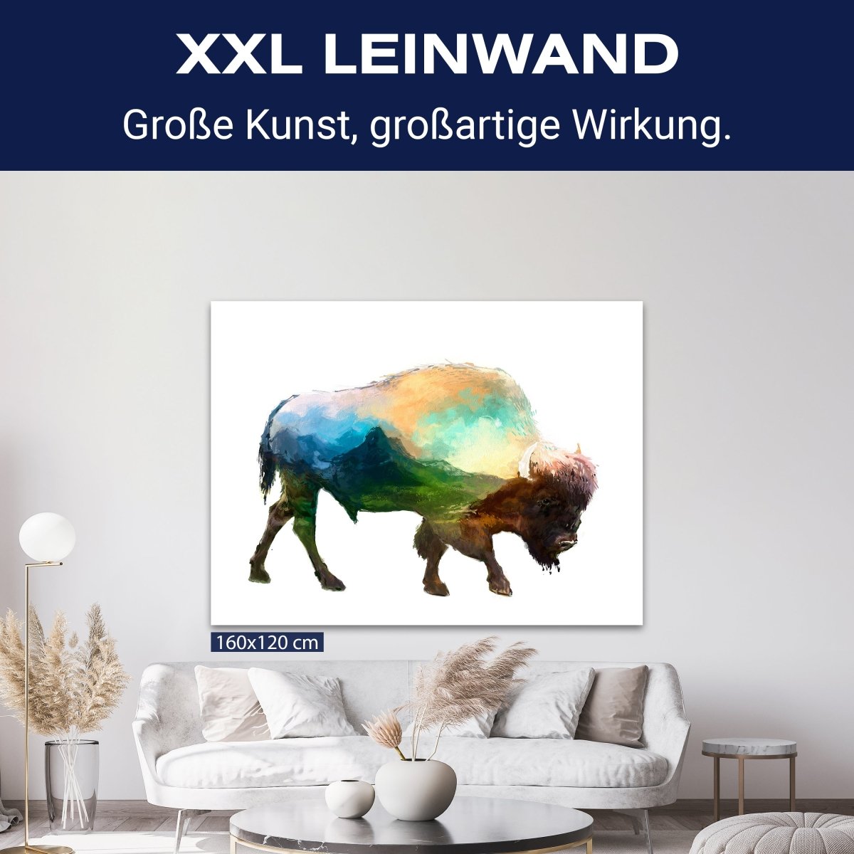 Leinwandbild Bison, Aquarell, Querformat M0780 kaufen - Bild 9