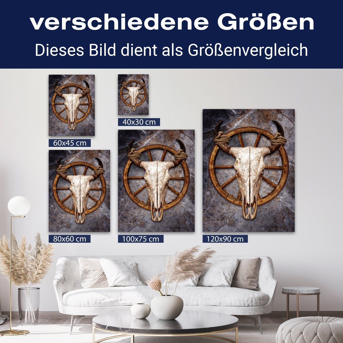 Leinwandbild Stier, Totenkopf, Hochformat M0784 kaufen - Bild 8