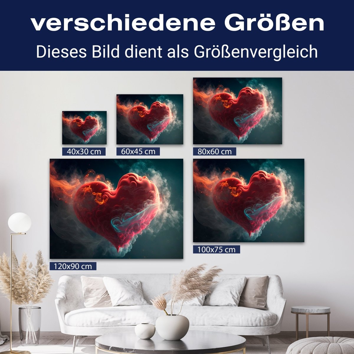 Leinwandbild Herz, Wolken, Querformat M0785 kaufen - Bild 8