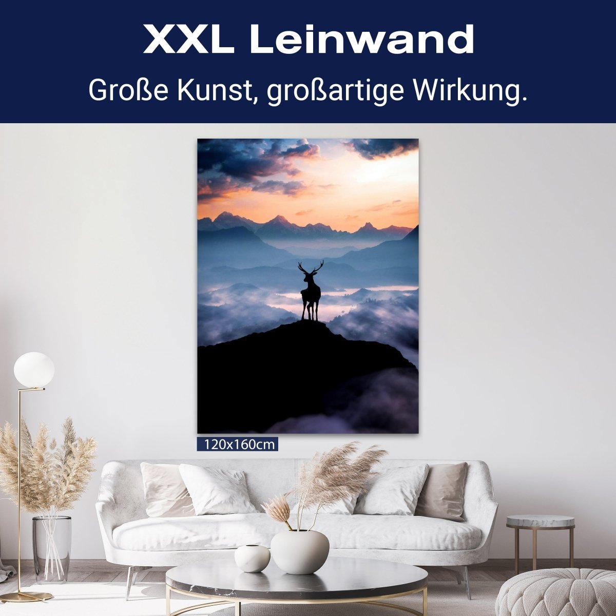 Leinwandbild Hirsch, Berge, Hochformat M0795 kaufen - Bild 9