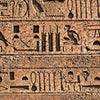 Türtapete Ägyptische Hieroglyphen auf einer alten Mauer M0806