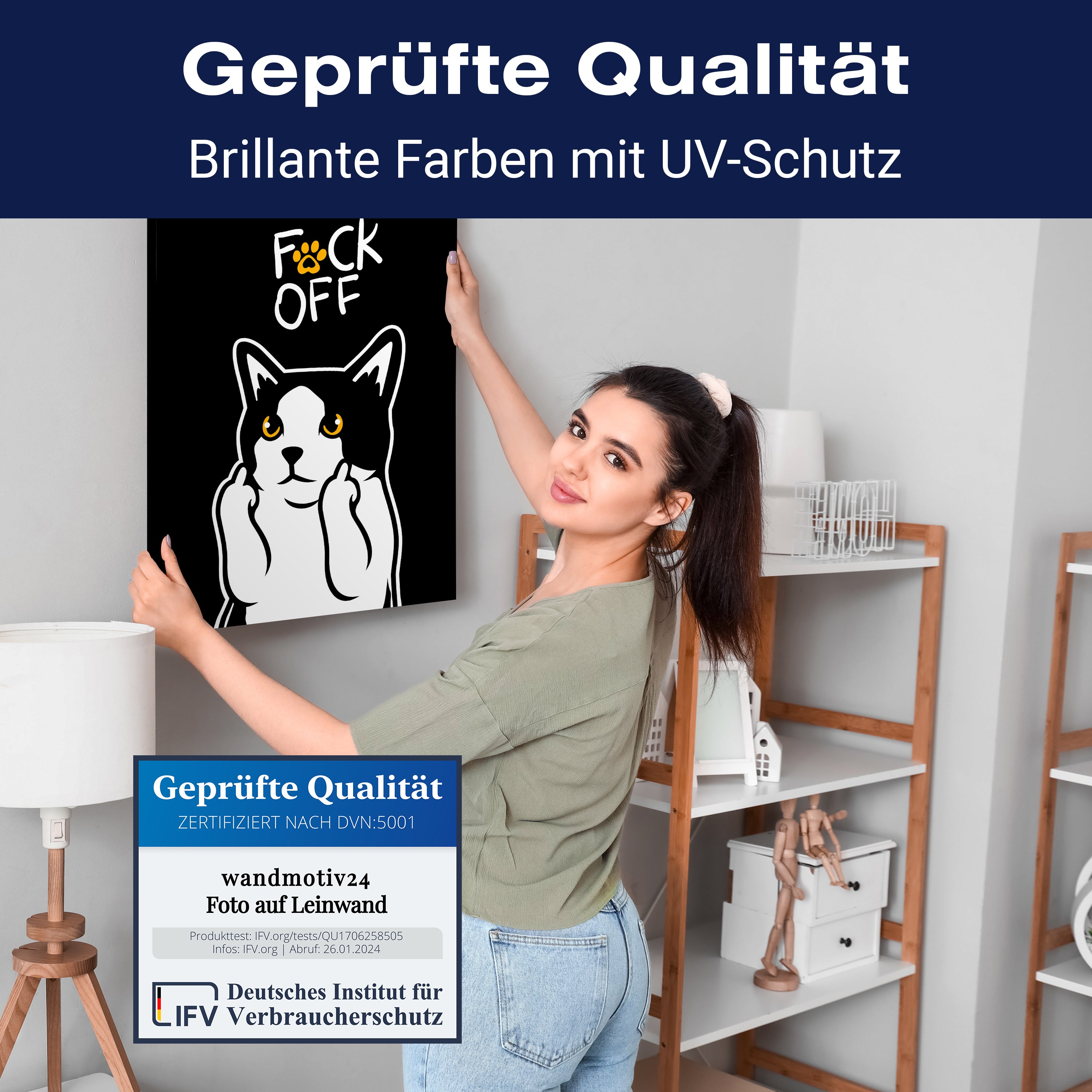 Leinwandbild Katze, Spruch, Hochformat M0807 kaufen - Bild 4