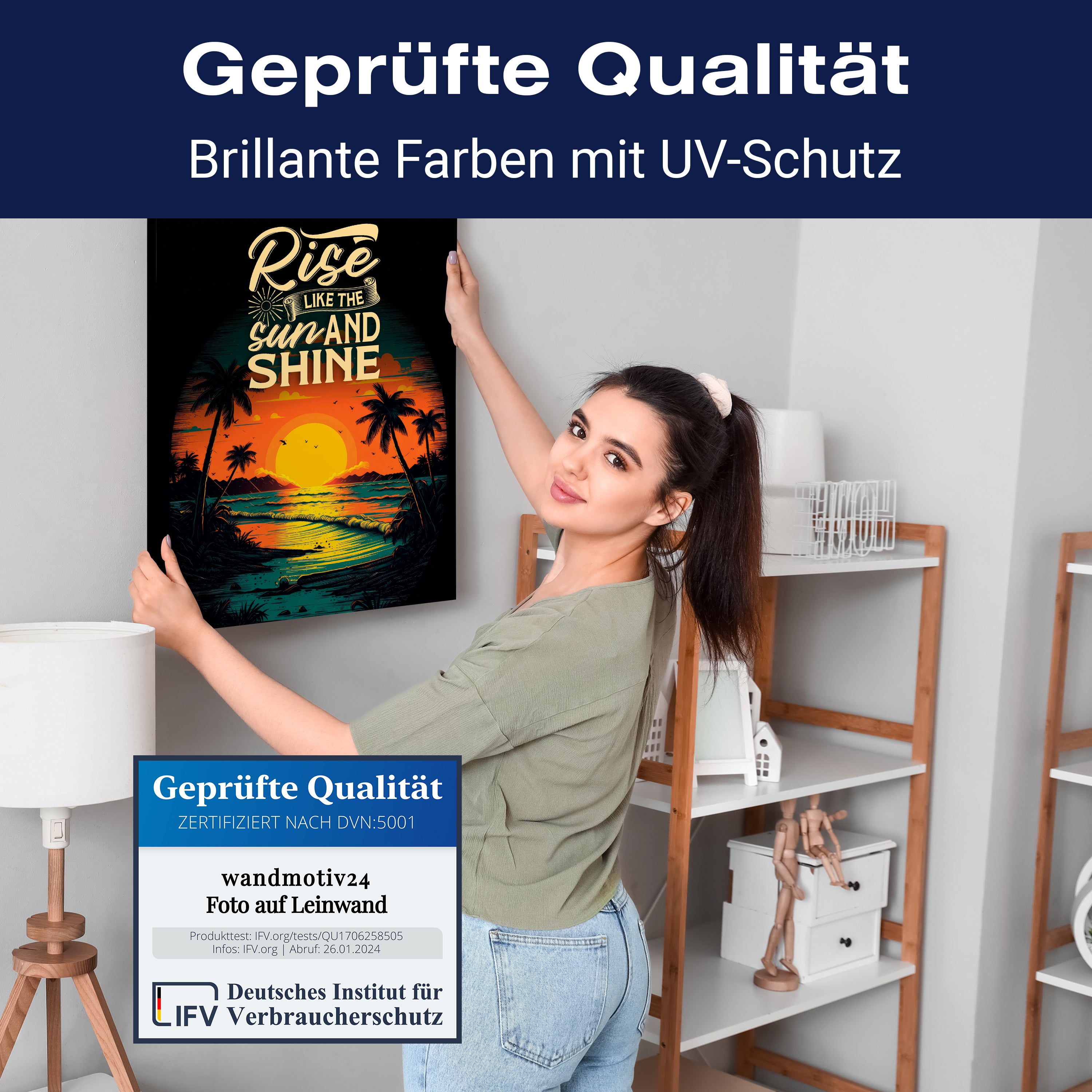 Leinwandbild Strand, Spruch, Hochformat M0808 kaufen - Bild 4