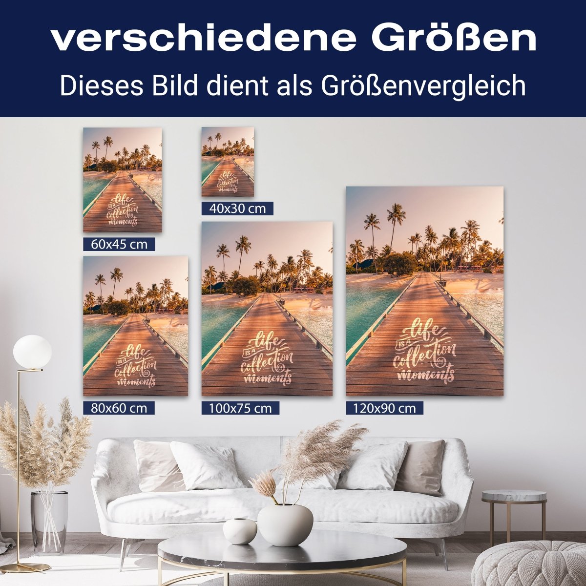 Leinwandbild Strand, Spruch, Palmen, Hochformat M0812 kaufen - Bild 8