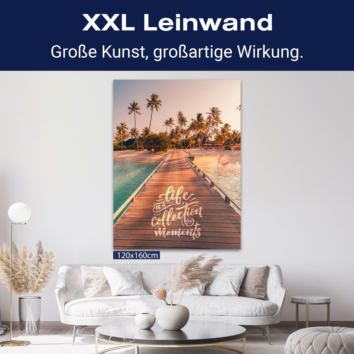 Leinwandbild Strand, Spruch, Palmen, Hochformat M0812 kaufen - Bild 9