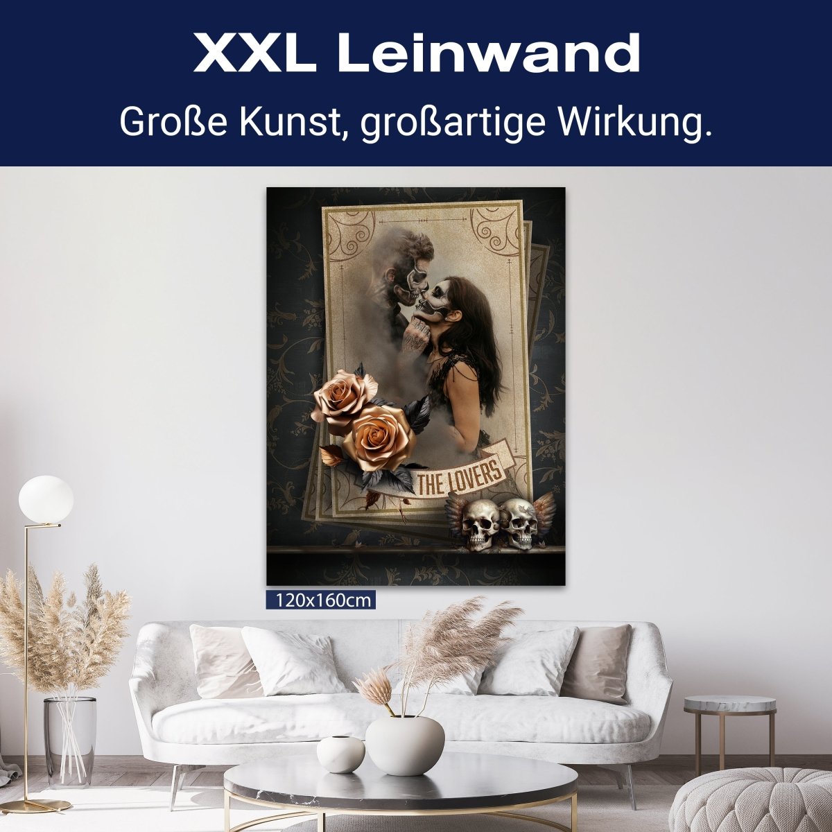 Leinwandbild Tarot, Totenkopf, Karten, Hochformat M0813 kaufen - Bild 9