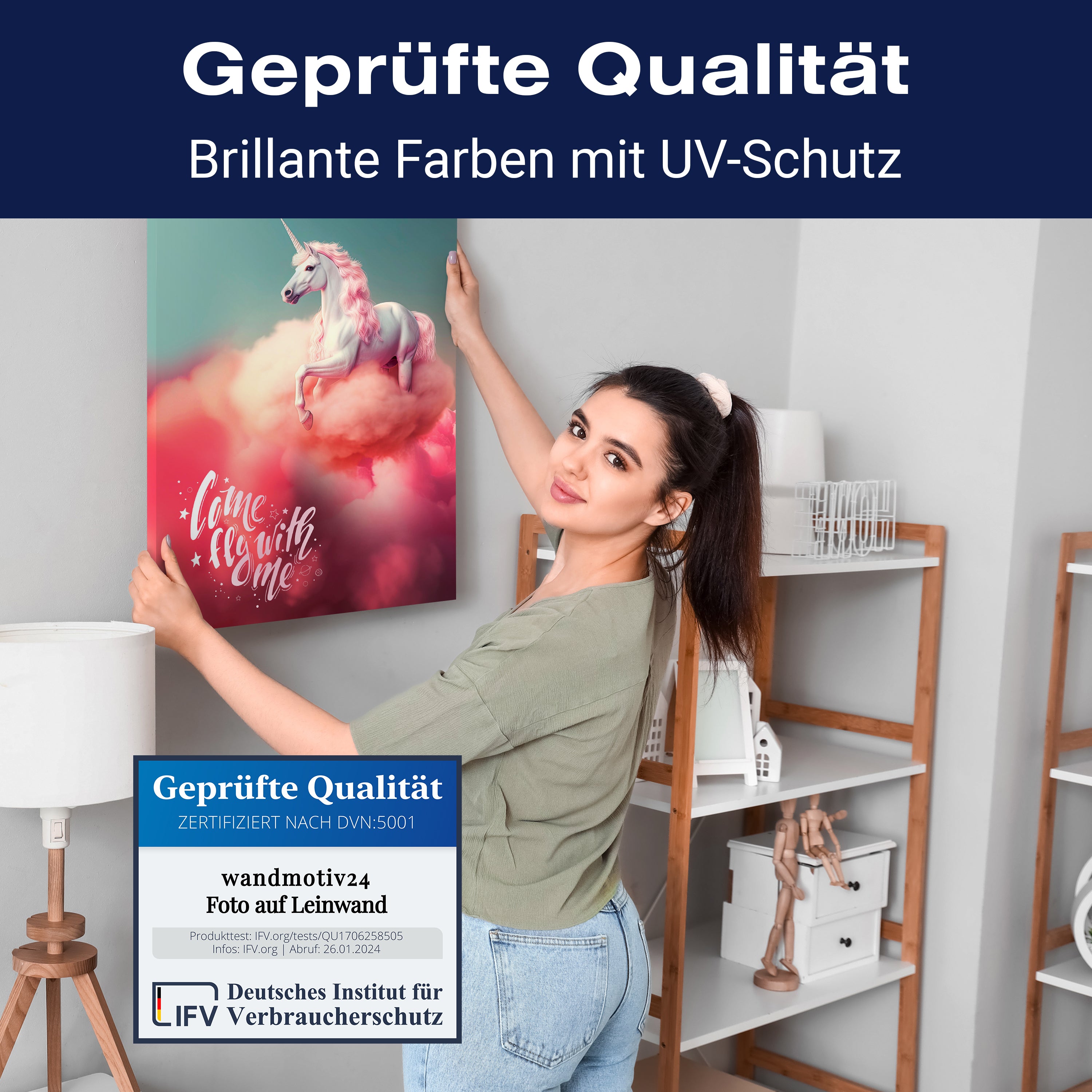 Leinwandbild Spruch, Einhorn, Hochformat M0815 kaufen - Bild 4