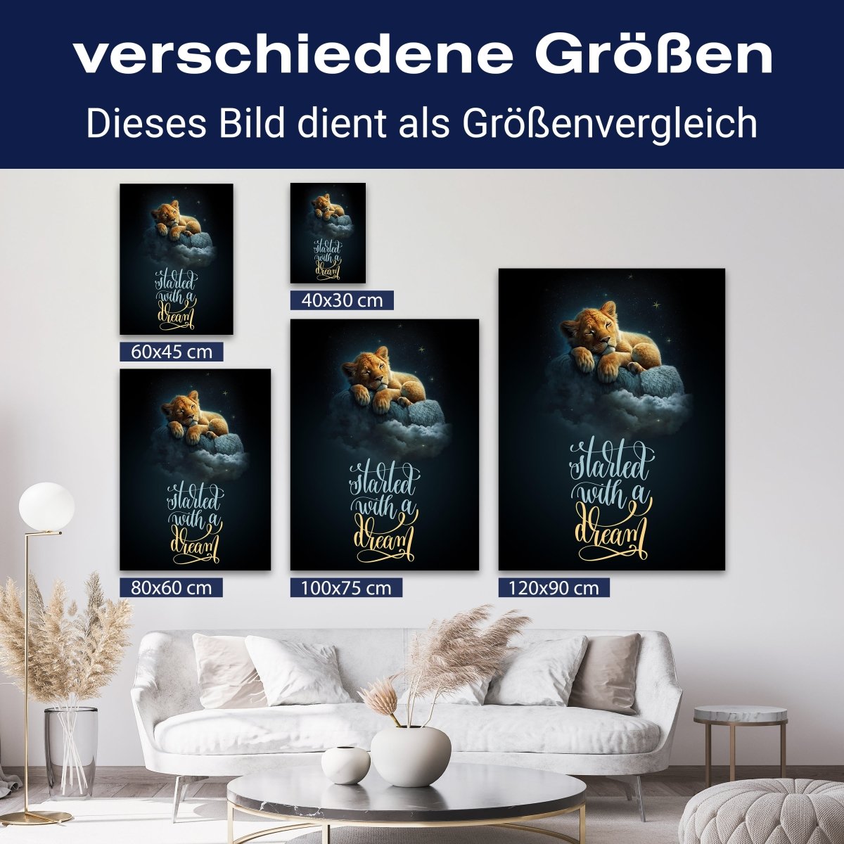 Leinwandbild Spruch, Löwe, Hochformat M0818 kaufen - Bild 8