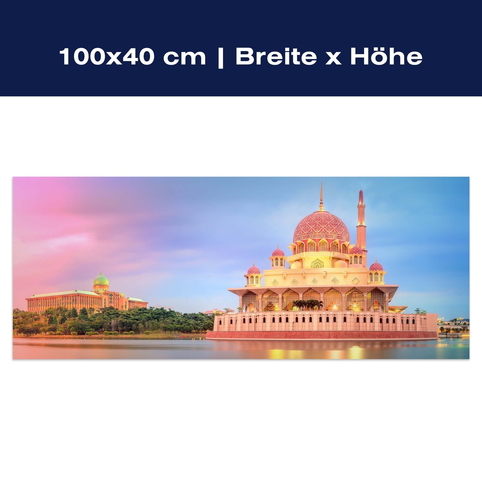 Leinwandbild Sonnenuntergang über Putrajaya-Moschee M0819