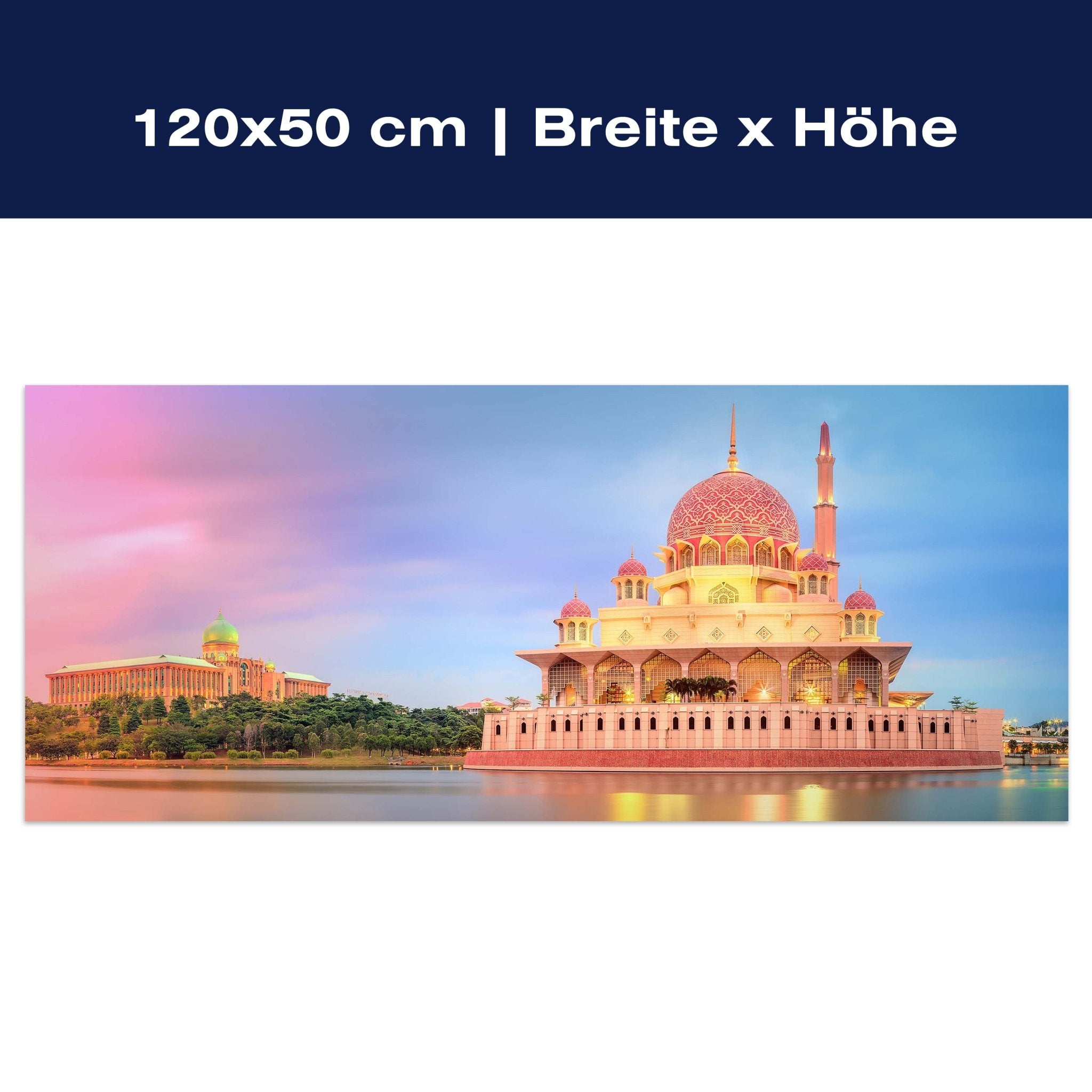 Leinwandbild Sonnenuntergang über Putrajaya-Moschee M0819