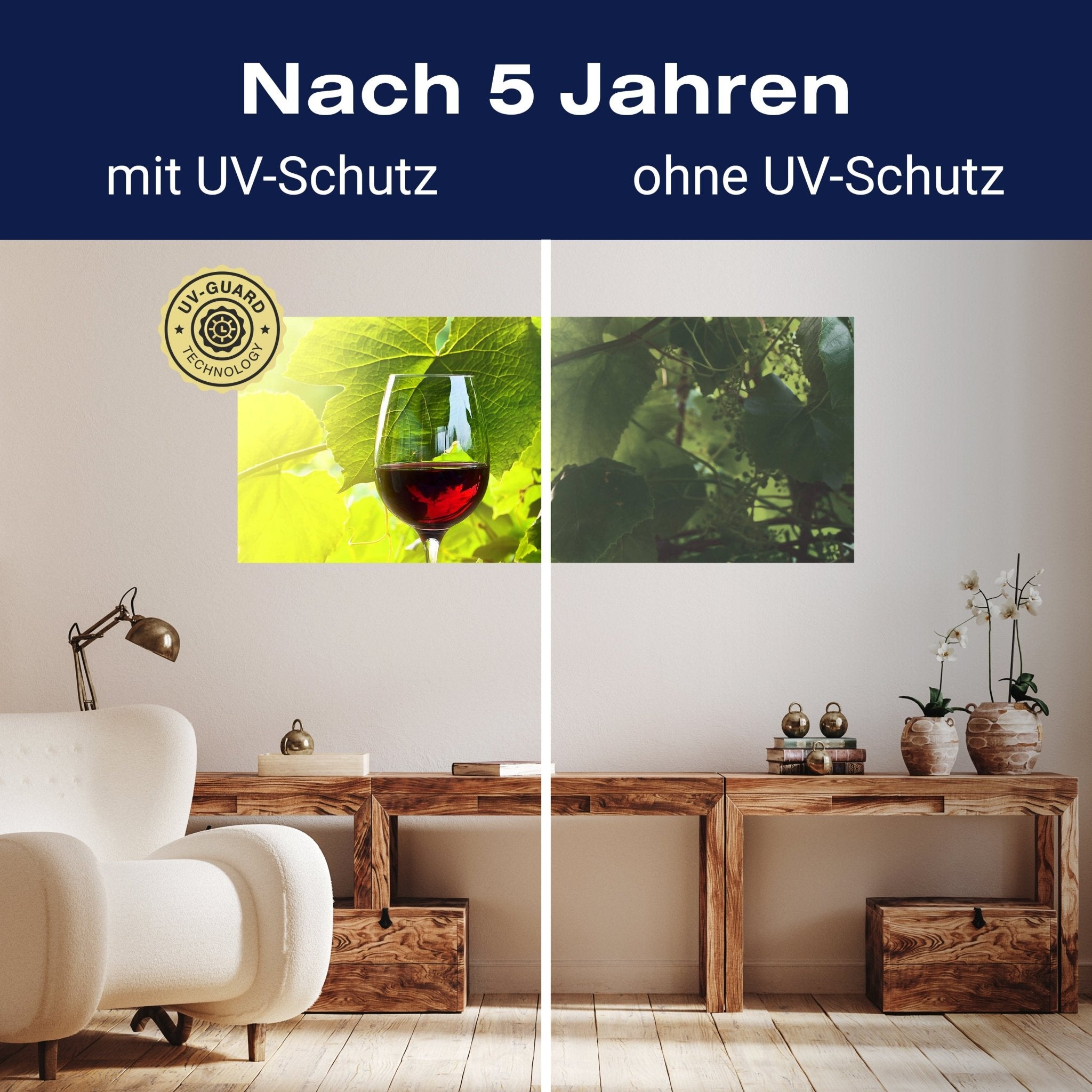 Leinwandbild Glas mit Rotwein im Weinberg M0830 kaufen - Bild 9