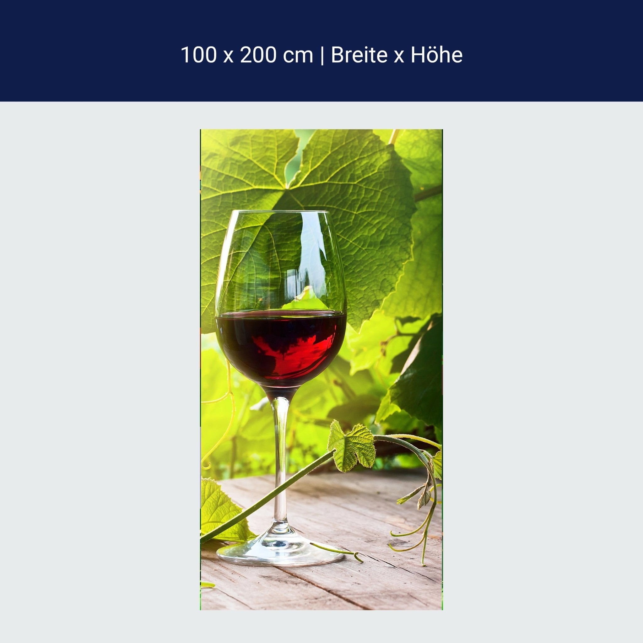 Türtapete Glas mit Rotwein im Weinberg M0830