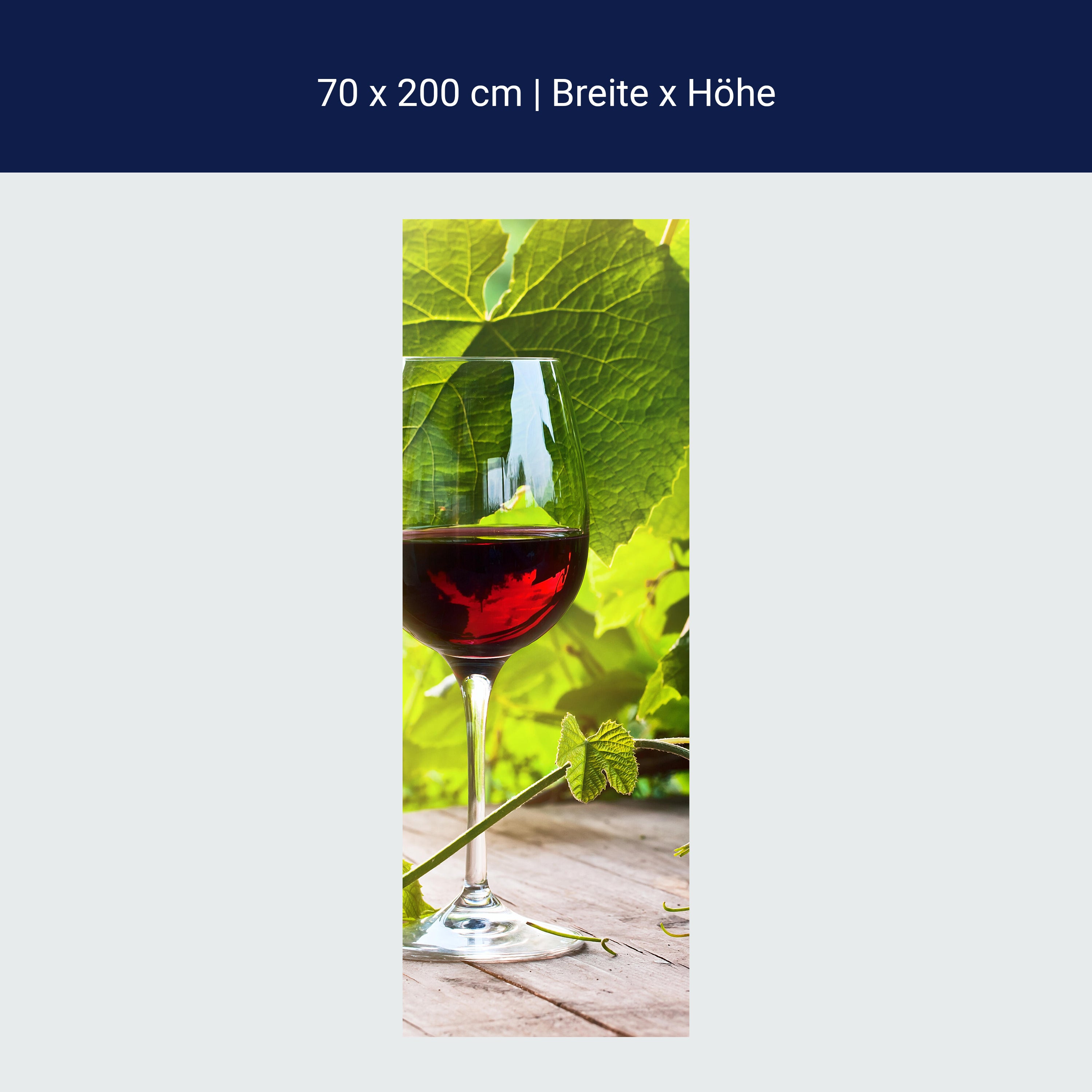 Türtapete Glas mit Rotwein im Weinberg M0830