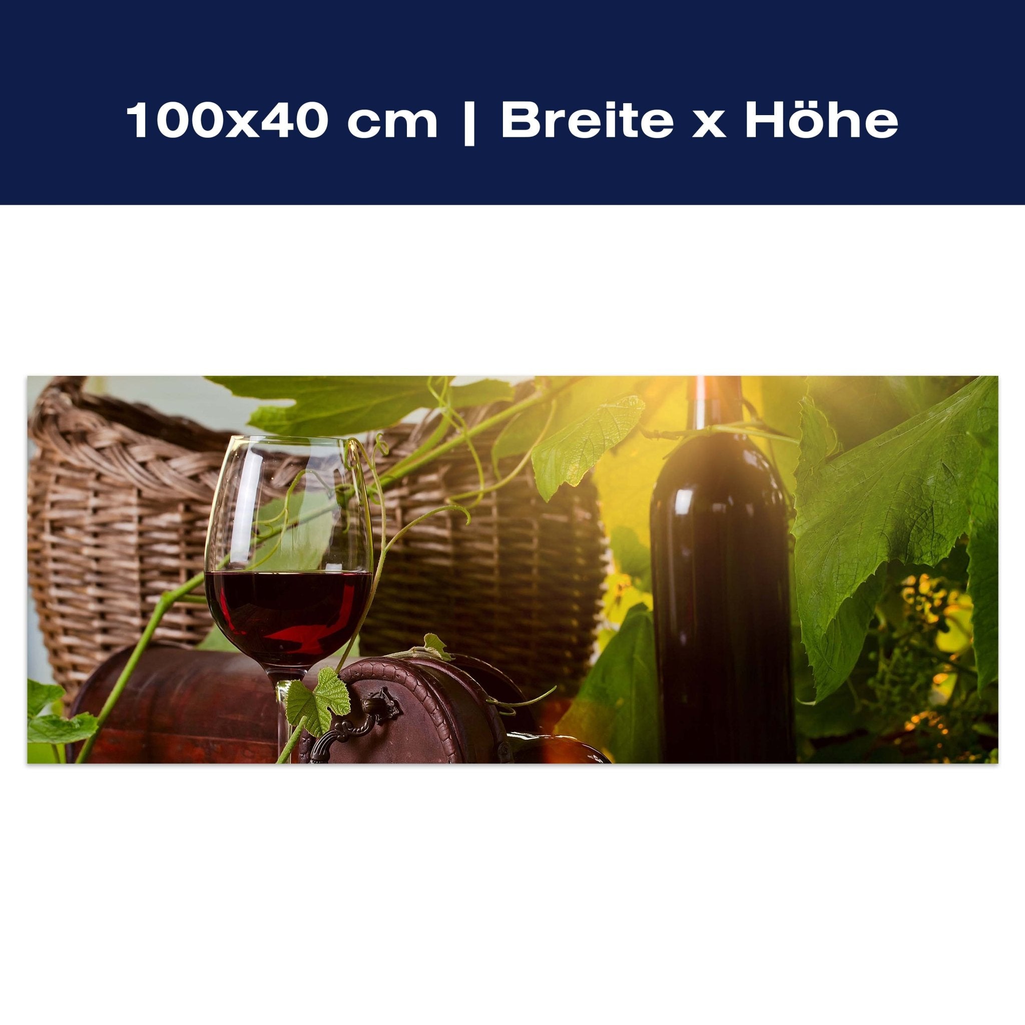 Leinwandbild Flasche und Glas mit Rotwein M0831