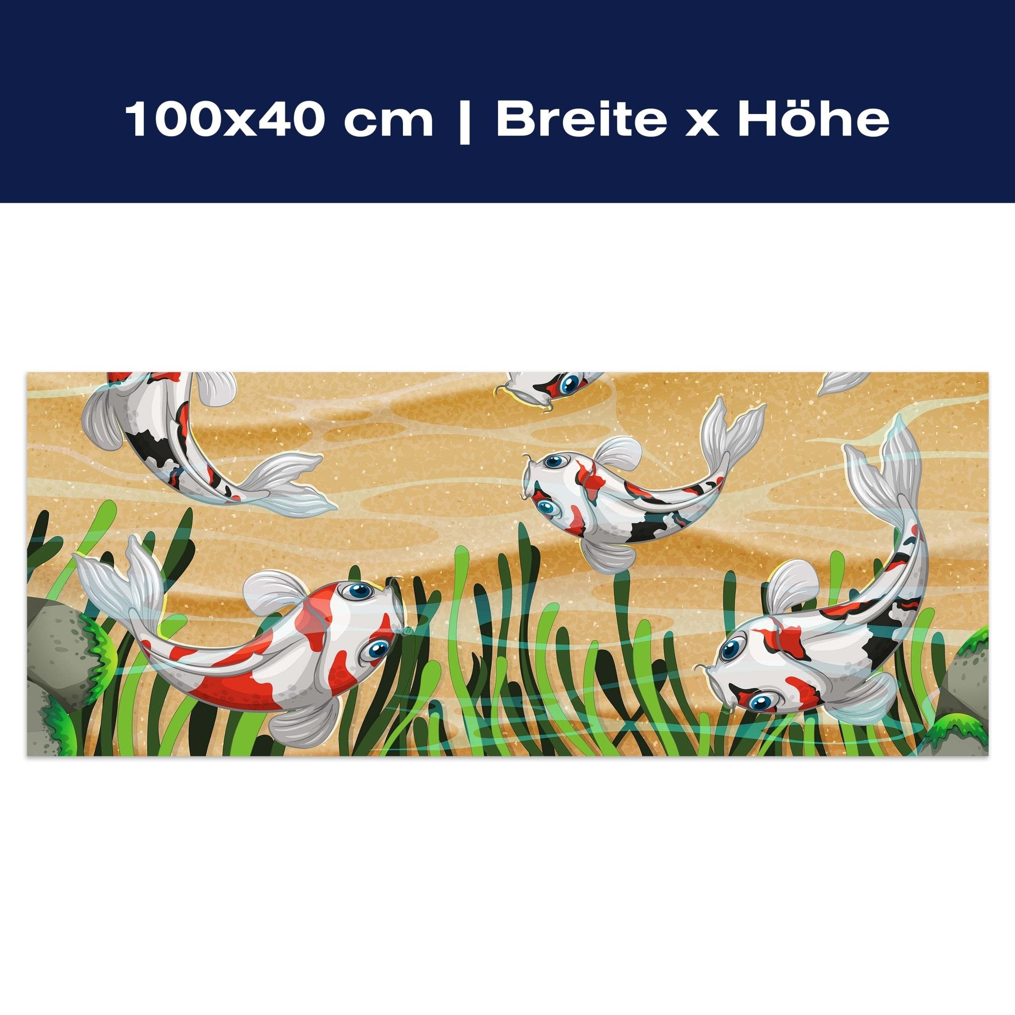 Leinwandbild Koi Fische in einem Teich M0861