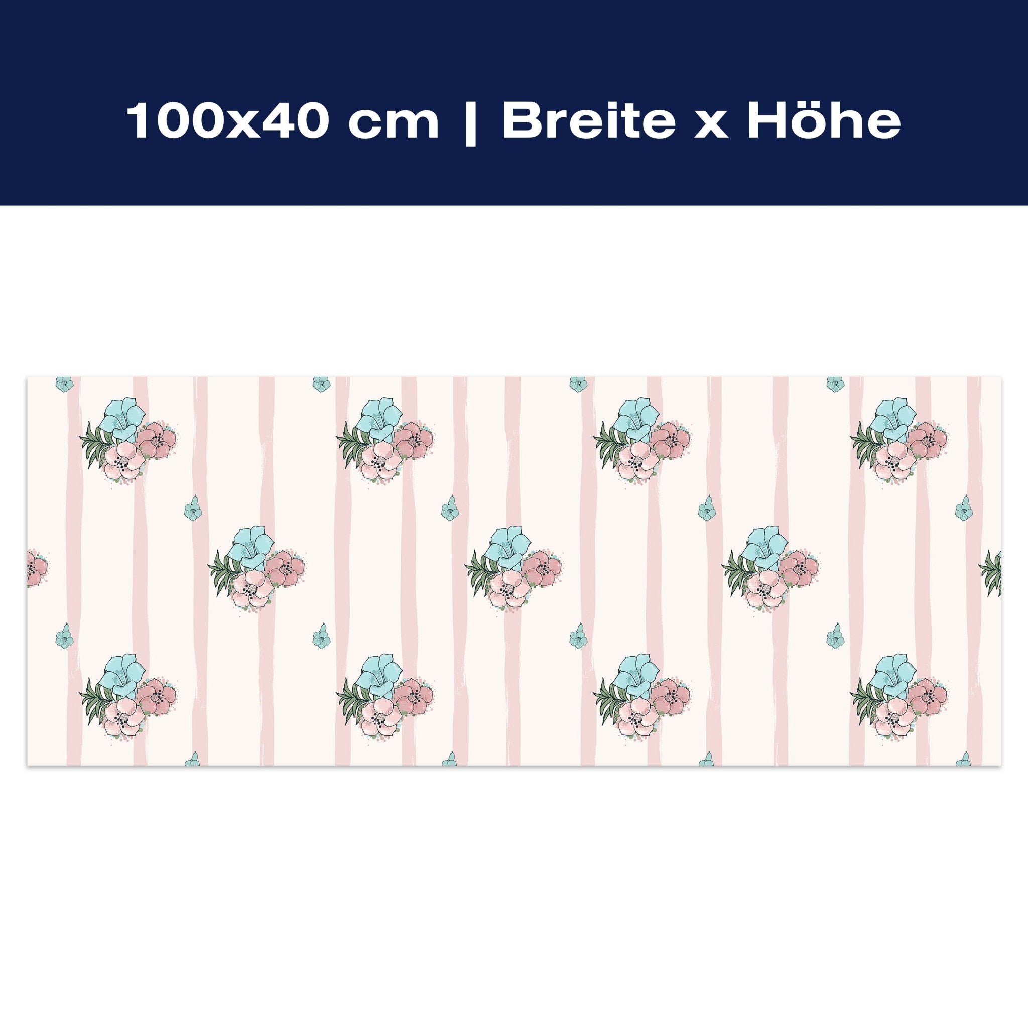 Leinwandbild Exotische rosa und blaue Blumen M0864