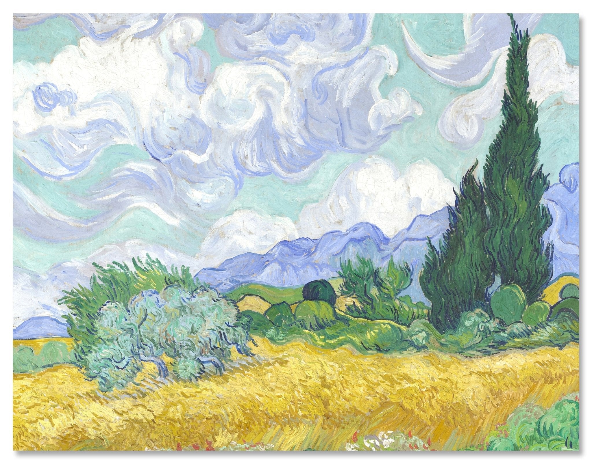 Leinwandbild Weizenfeld mit Zypressen, Vincent Van Gogh M0873