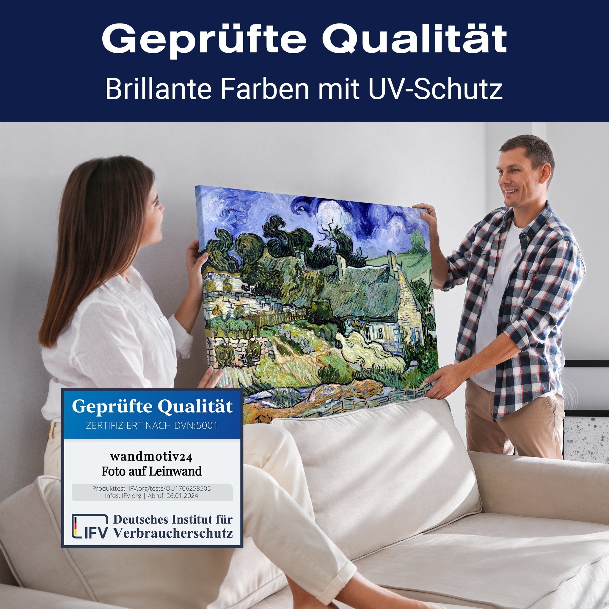 Leinwandbild Chaumes de Cordeville in Auvers-sur-Oise, Vincent van Gogh. M0879 kaufen - Bild 4